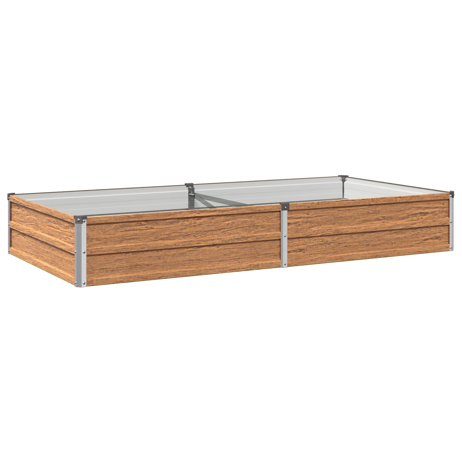 Verhoogd Tuinbed Houtbruin 160 x 80 x 24 cm koudgewalst staal image 2