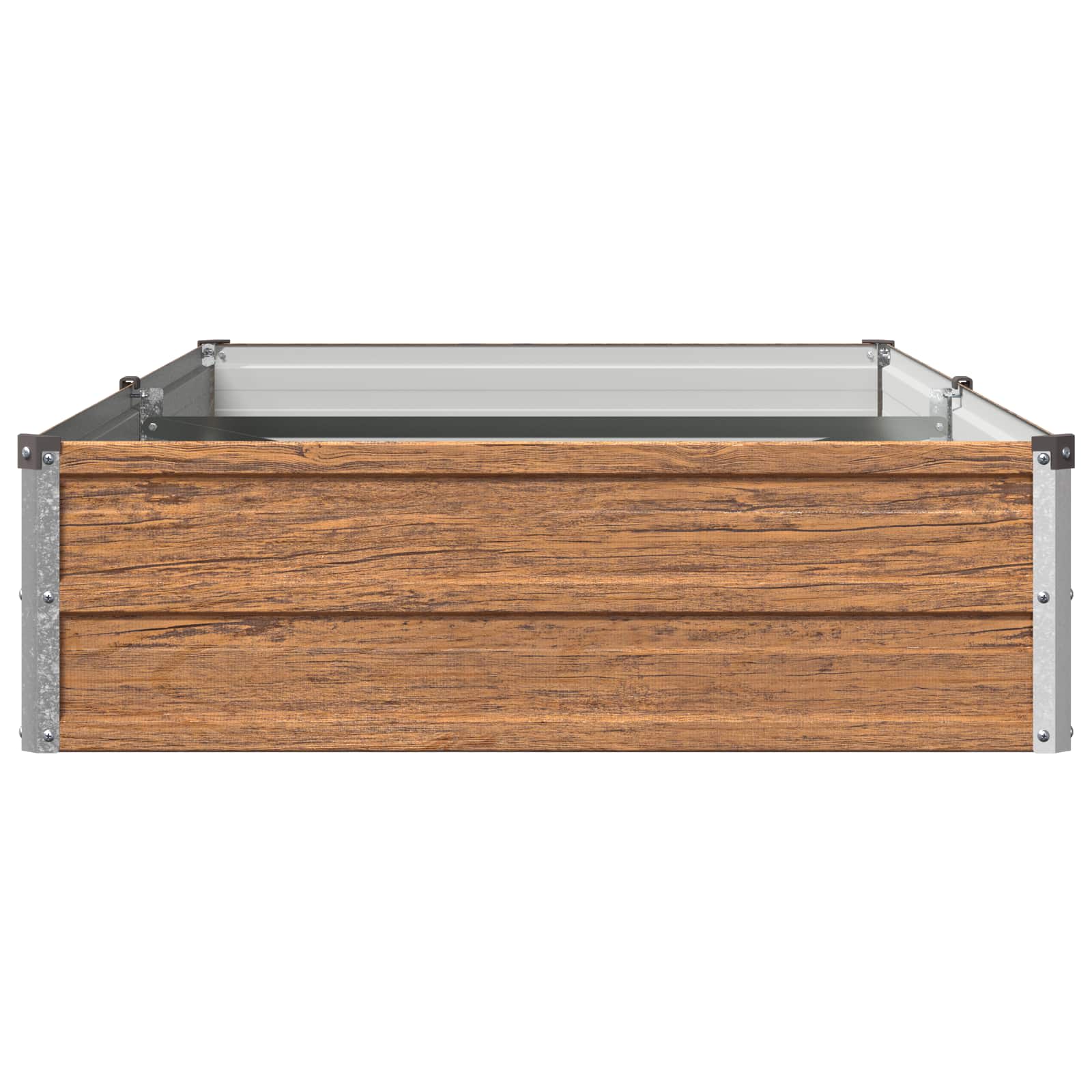 Verhoogd Tuinbed Houtbruin 160 x 80 x 24 cm koudgewalst staal image 4