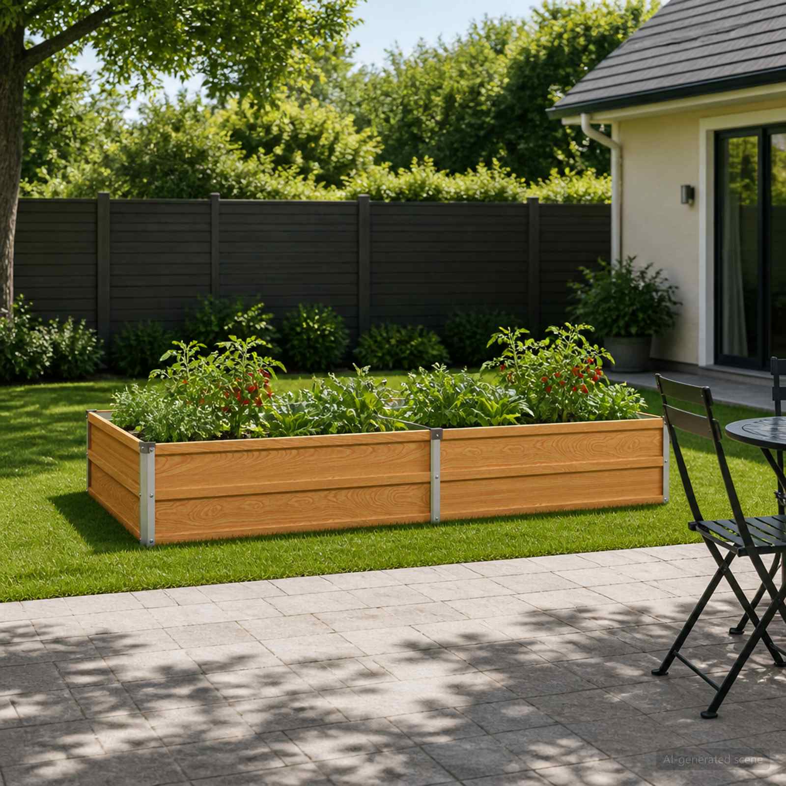 Verhoogd Tuinbed Naturel 160 x 80 x 24 cm koudgewalst staal image 1