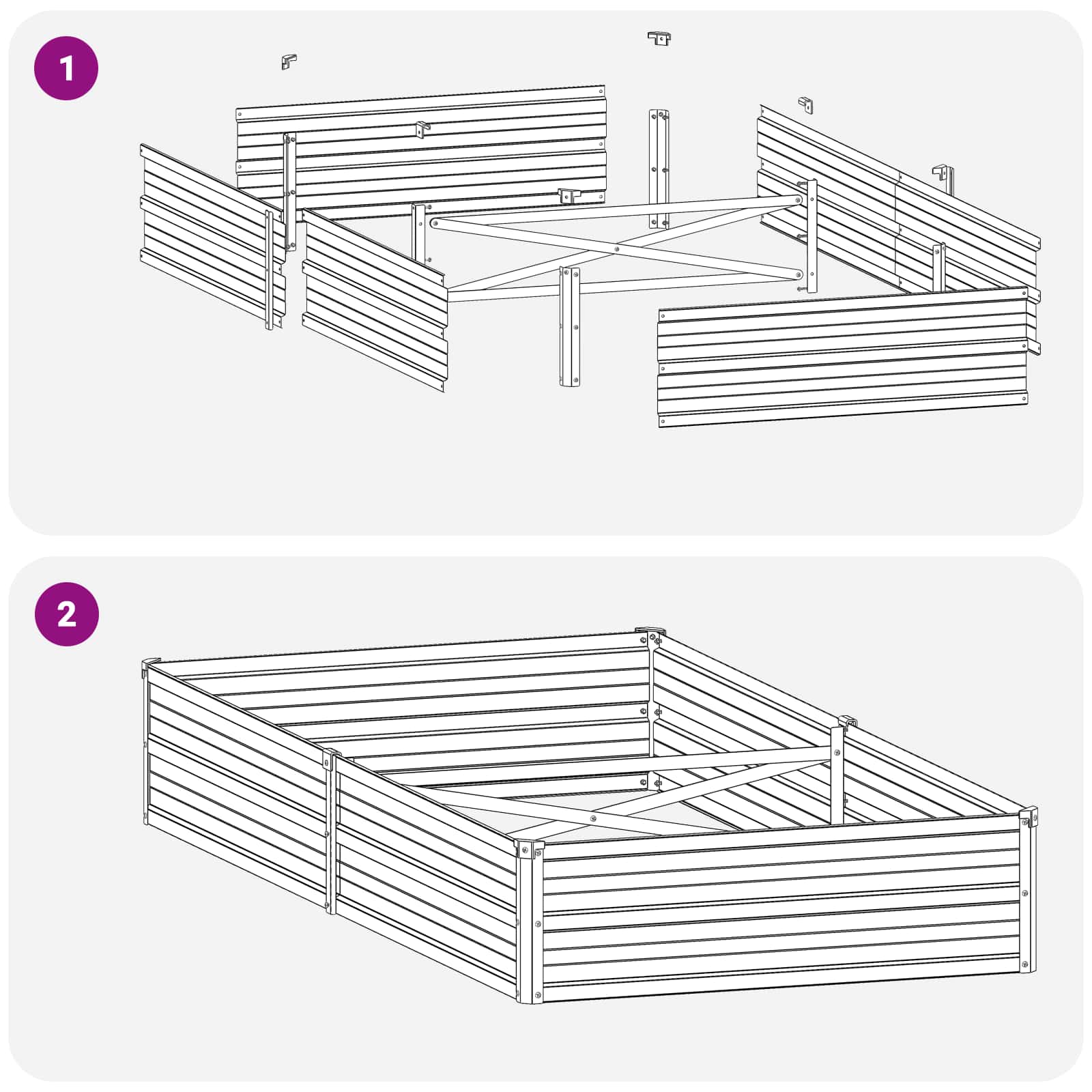 Verhoogd Tuinbed Ivoor 160 x 80 x 24 cm koudgewalst staal image 8