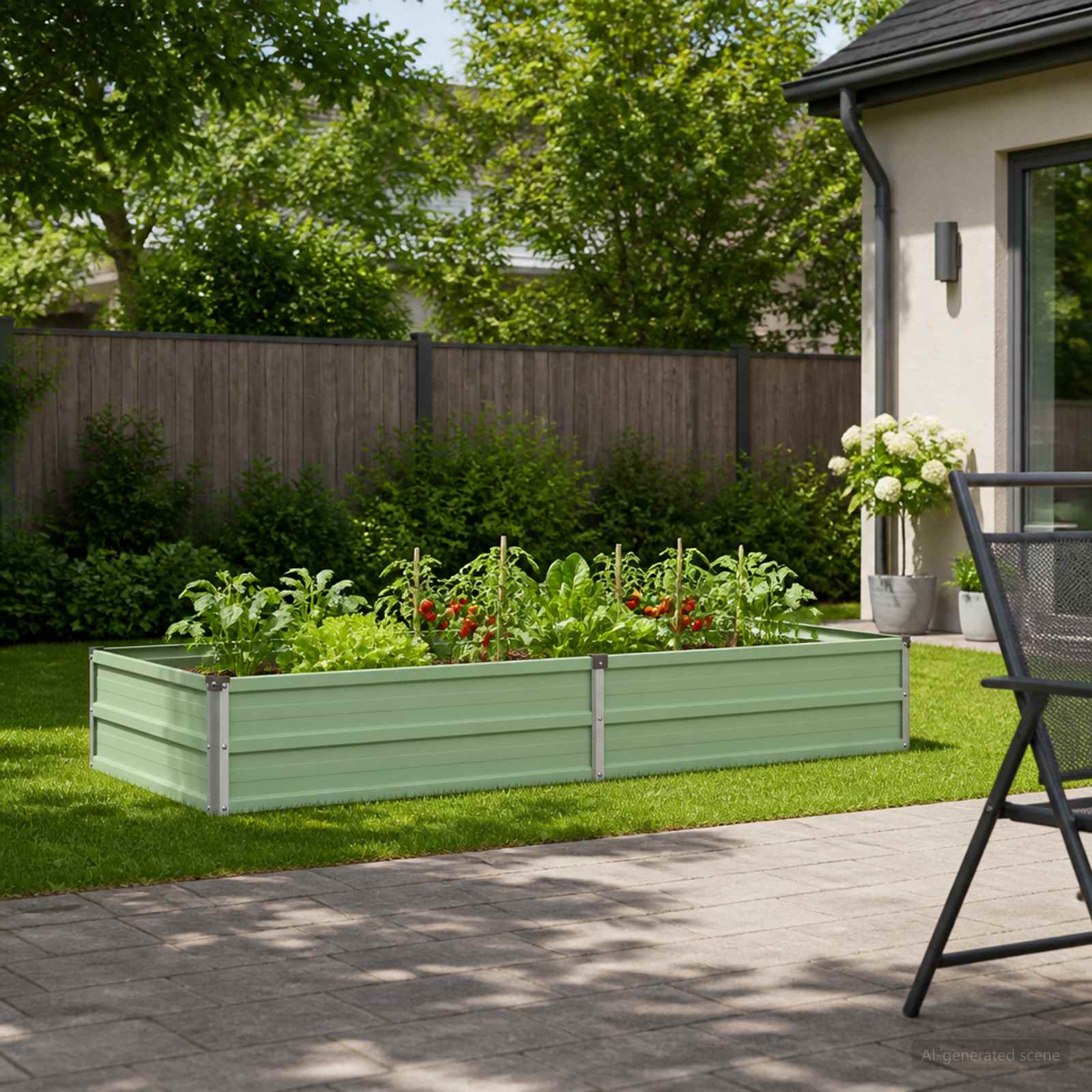 Verhoogd Tuinbed Pastelgroen 160 x 80 x 24 cm koudgewalst staal image 1