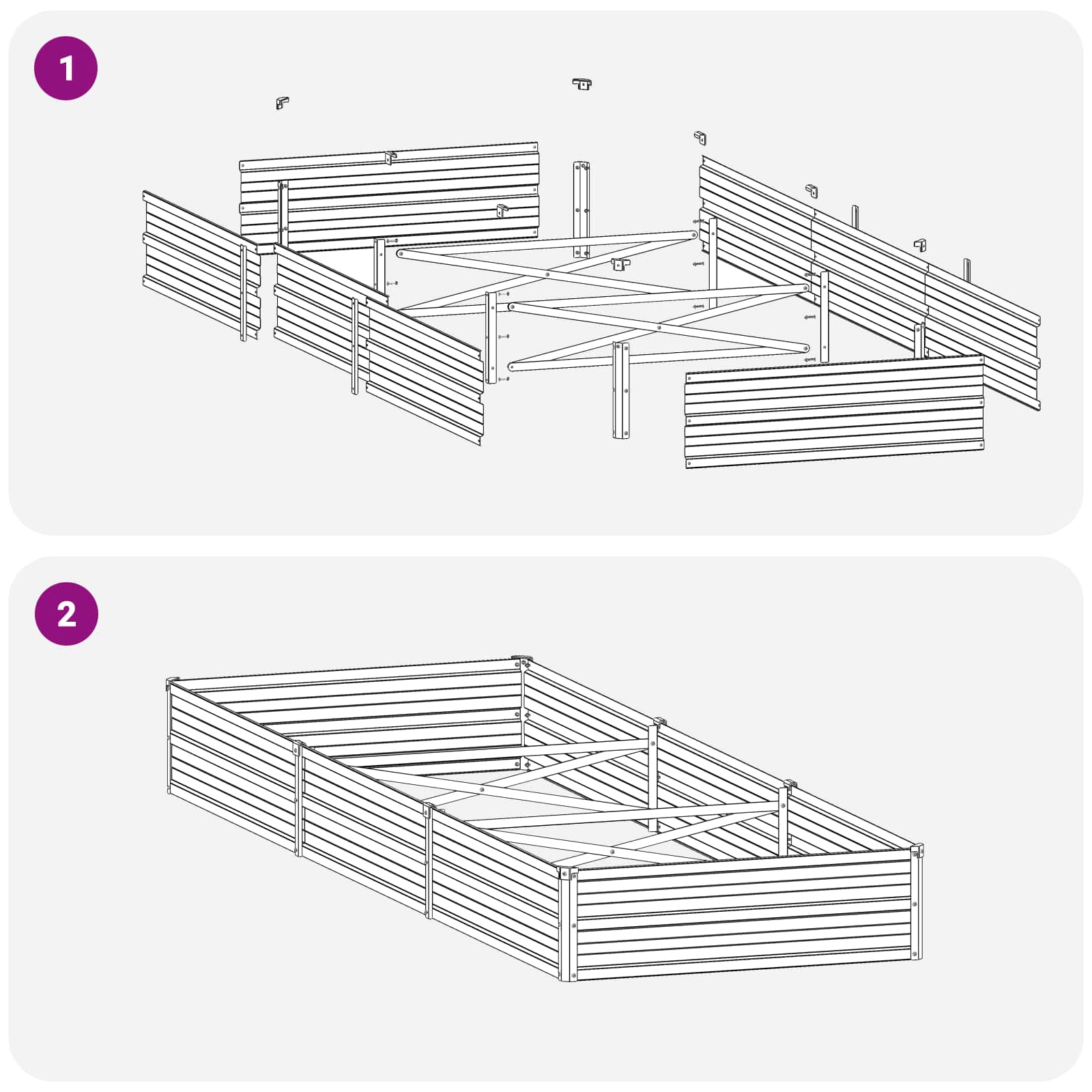 Verhoogd Tuinbed Houtbruin 240 x 80 x 24 cm koudgewalst staal image 8
