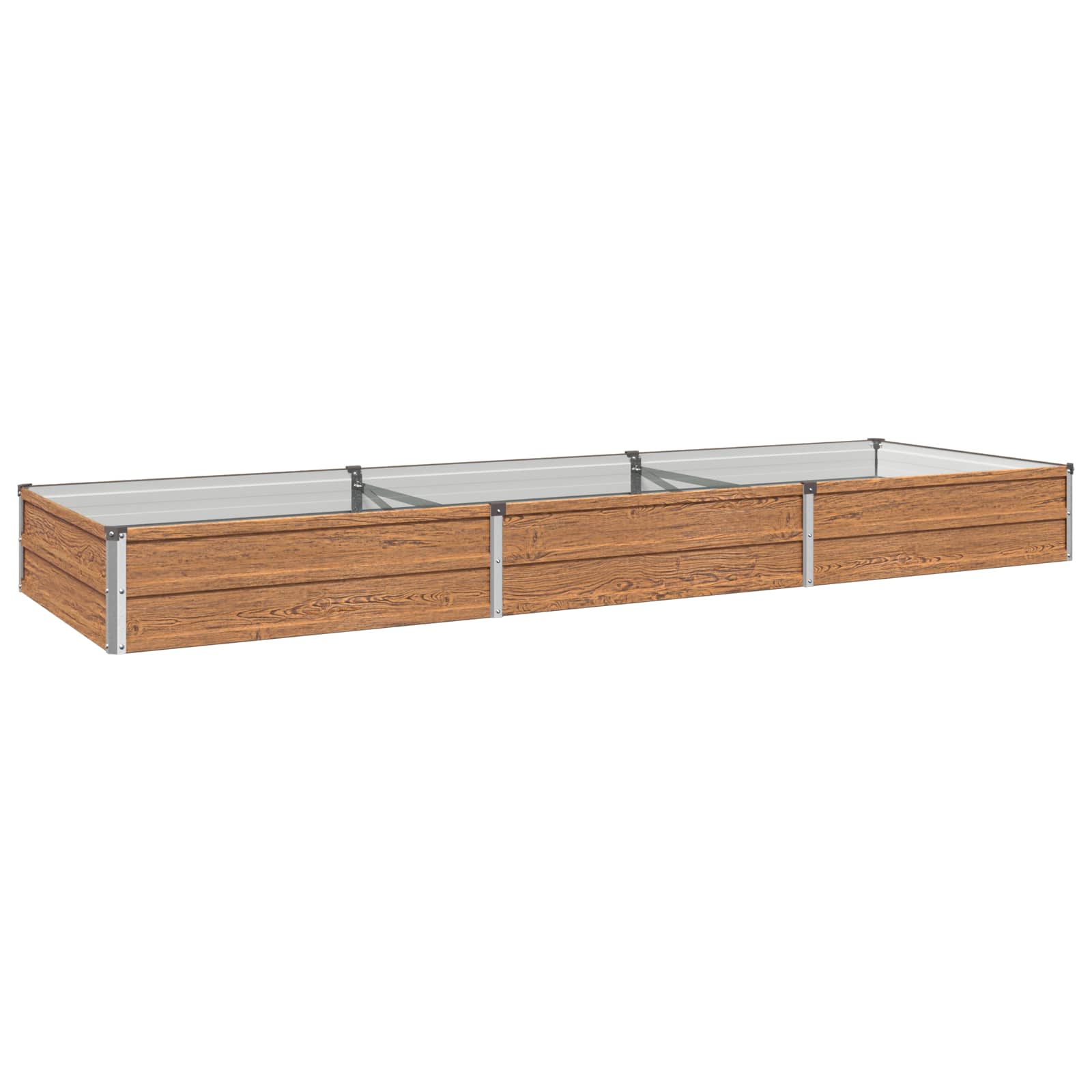 Verhoogd Tuinbed Houtbruin 240 x 80 x 24 cm koudgewalst staal image 2