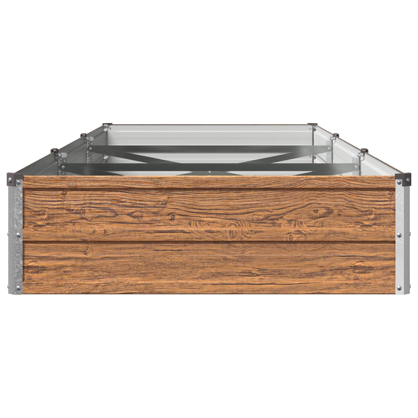 Verhoogd Tuinbed Houtbruin 240 x 80 x 24 cm koudgewalst staal image 4