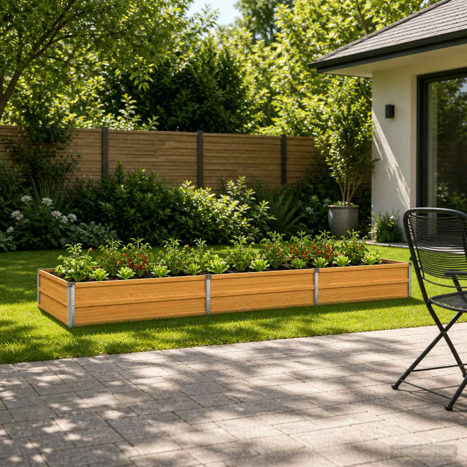 Verhoogd Tuinbed Naturel 240 x 80 x 24 cm koudgewalst staal image 1