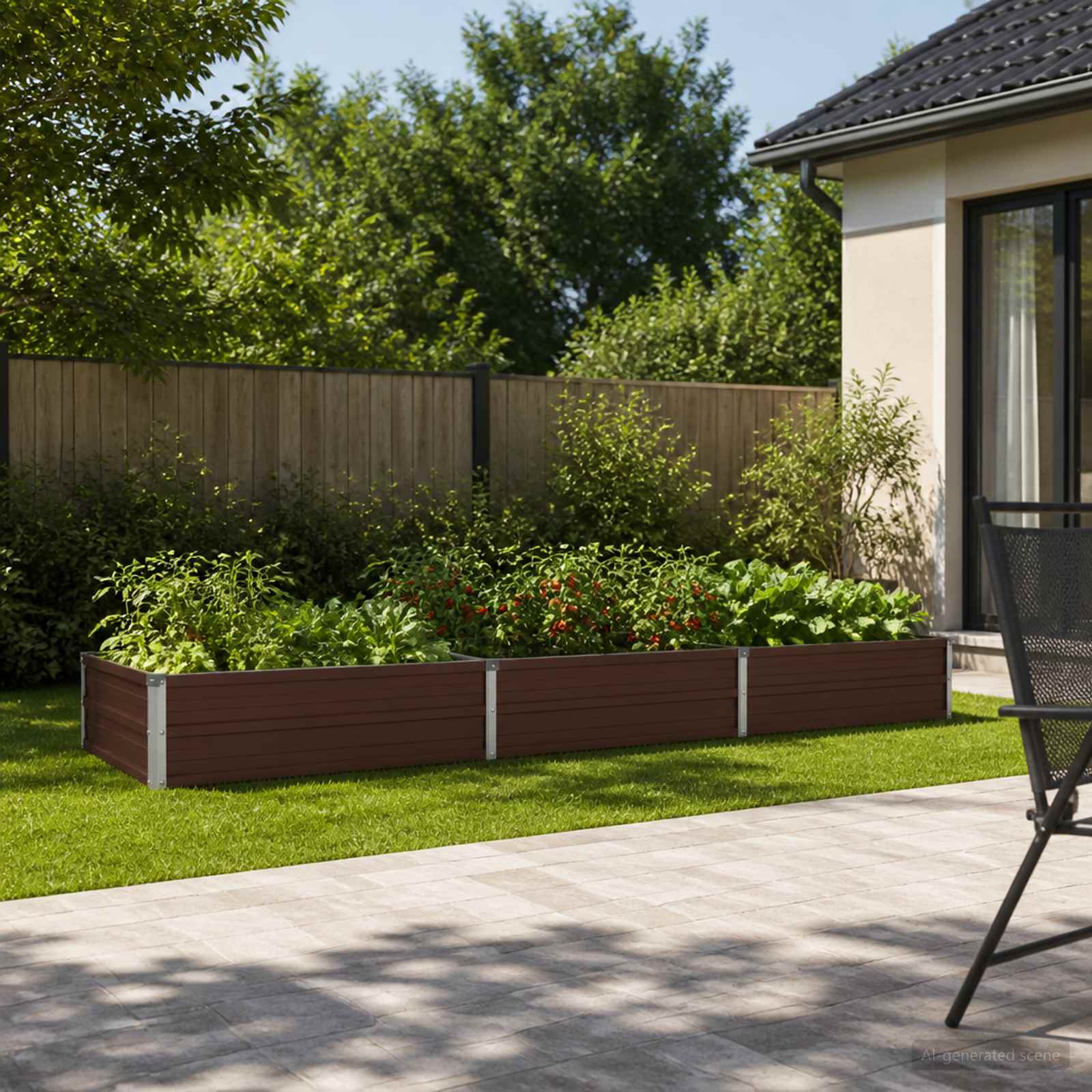 Verhoogd Tuinbed Bruin 240 x 80 x 24 cm koudgewalst staal image 1
