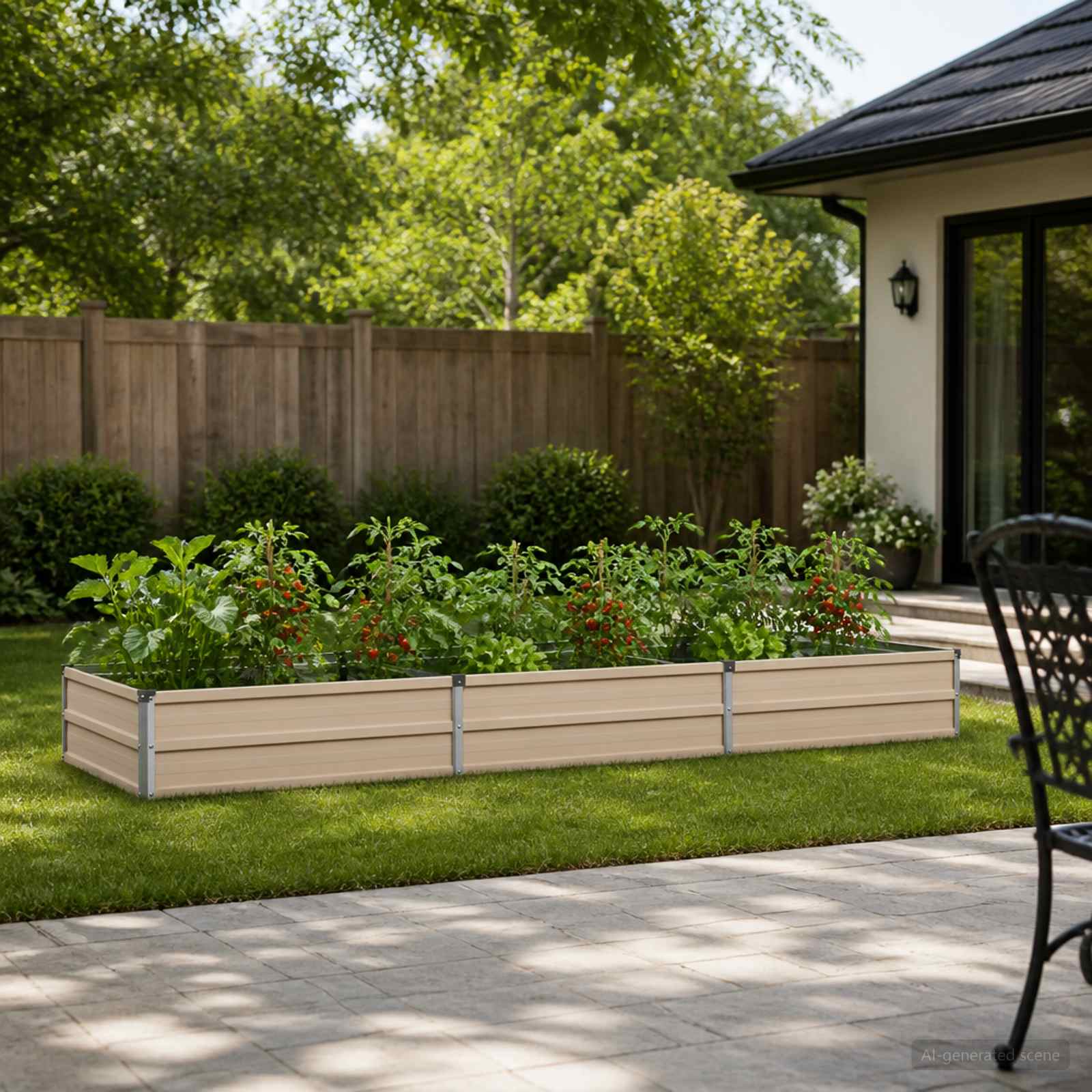 Verhoogd Tuinbed Ivoor 240 x 80 x 24 cm koudgewalst staal image 1