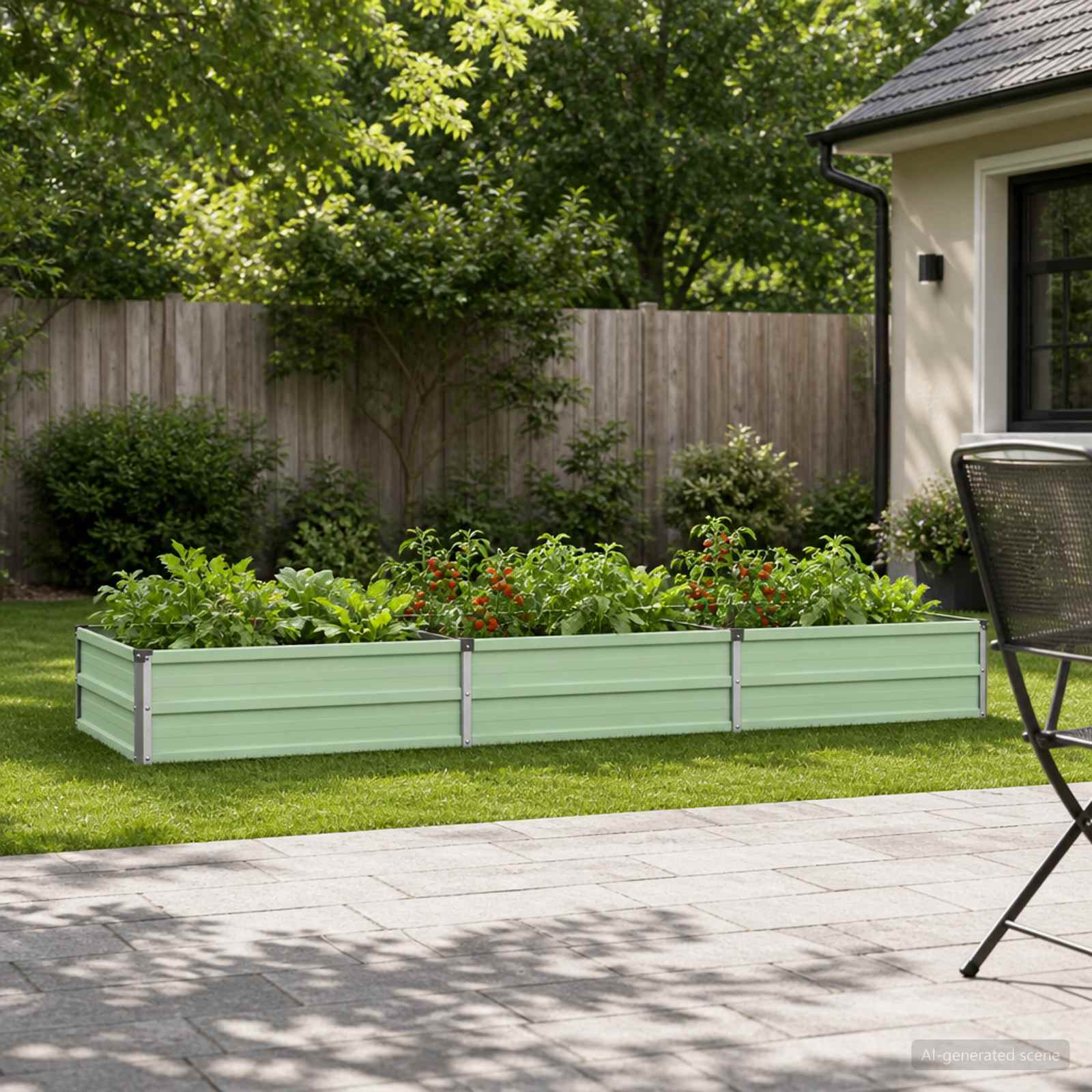 Verhoogd Tuinbed Pastelgroen 240 x 80 x 24 cm koudgewalst staal image 1