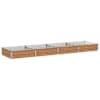vidaXL T&otilde;stetud Aiapeenar Puitpruun 320 x 80 x 24 cm k&uuml;lmvalatud teras