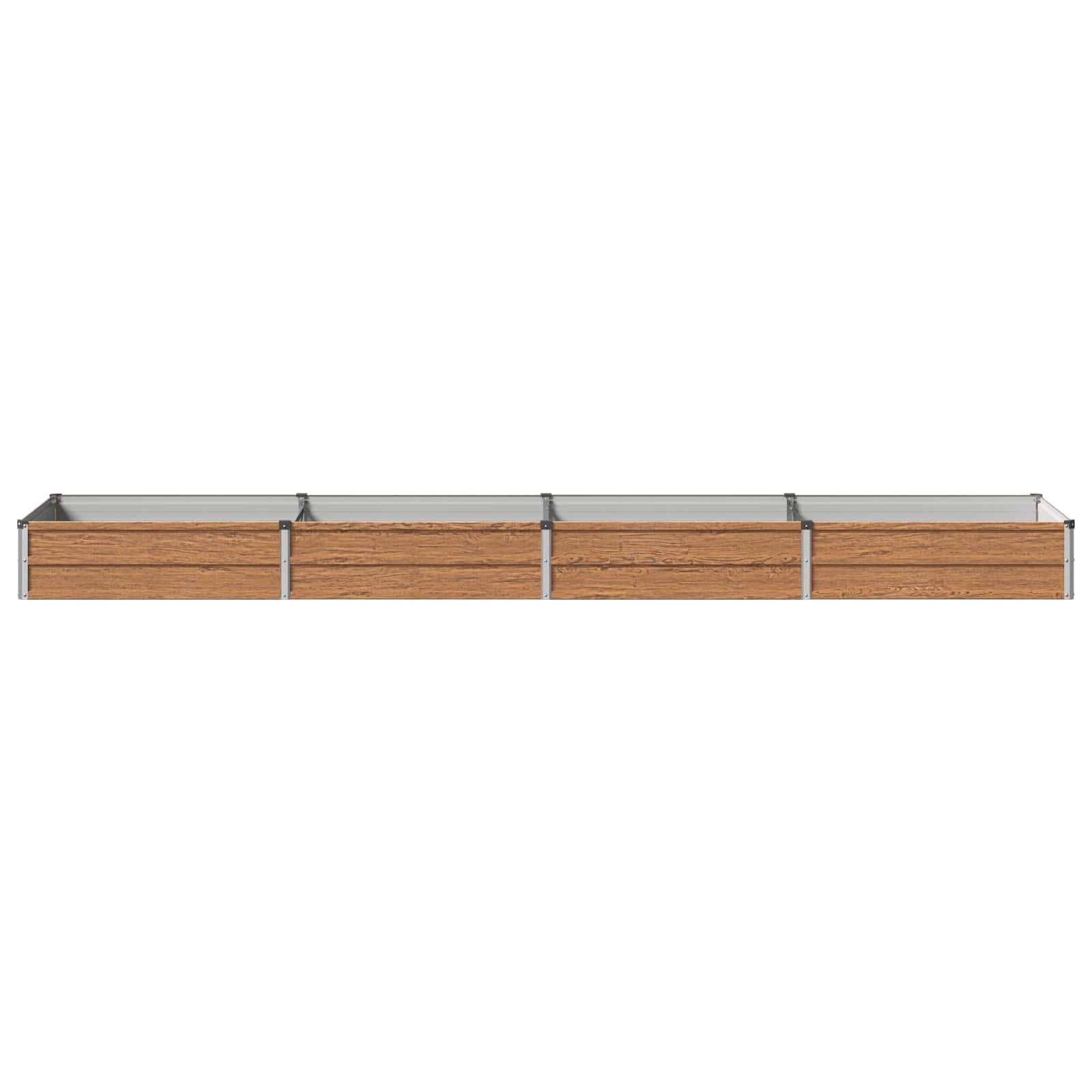 Verhoogd Tuinbed Houtbruin 320 x 80 x 24 cm koudgewalst staal image 2