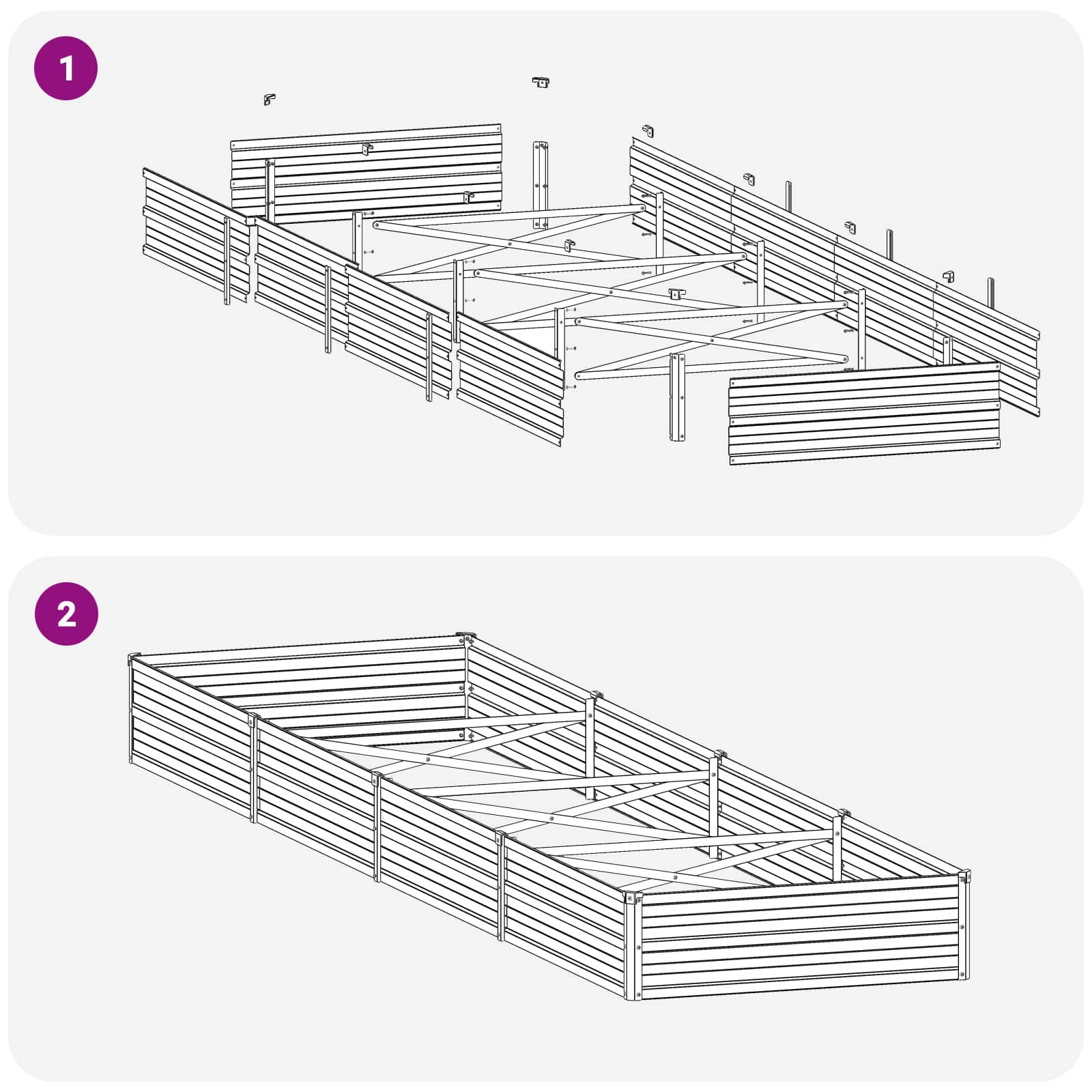 Verhoogd Tuinbed Grijs 320 x 80 x 24 cm koudgewalst staal image 7