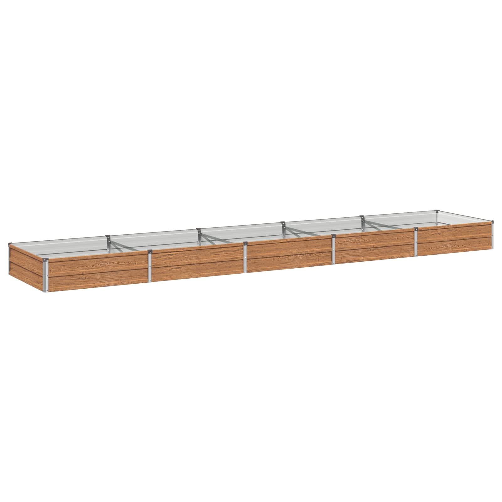 Verhoogd Tuinbed Houtbruin 400 x 80 x 24 cm koudgewalst staal image 2