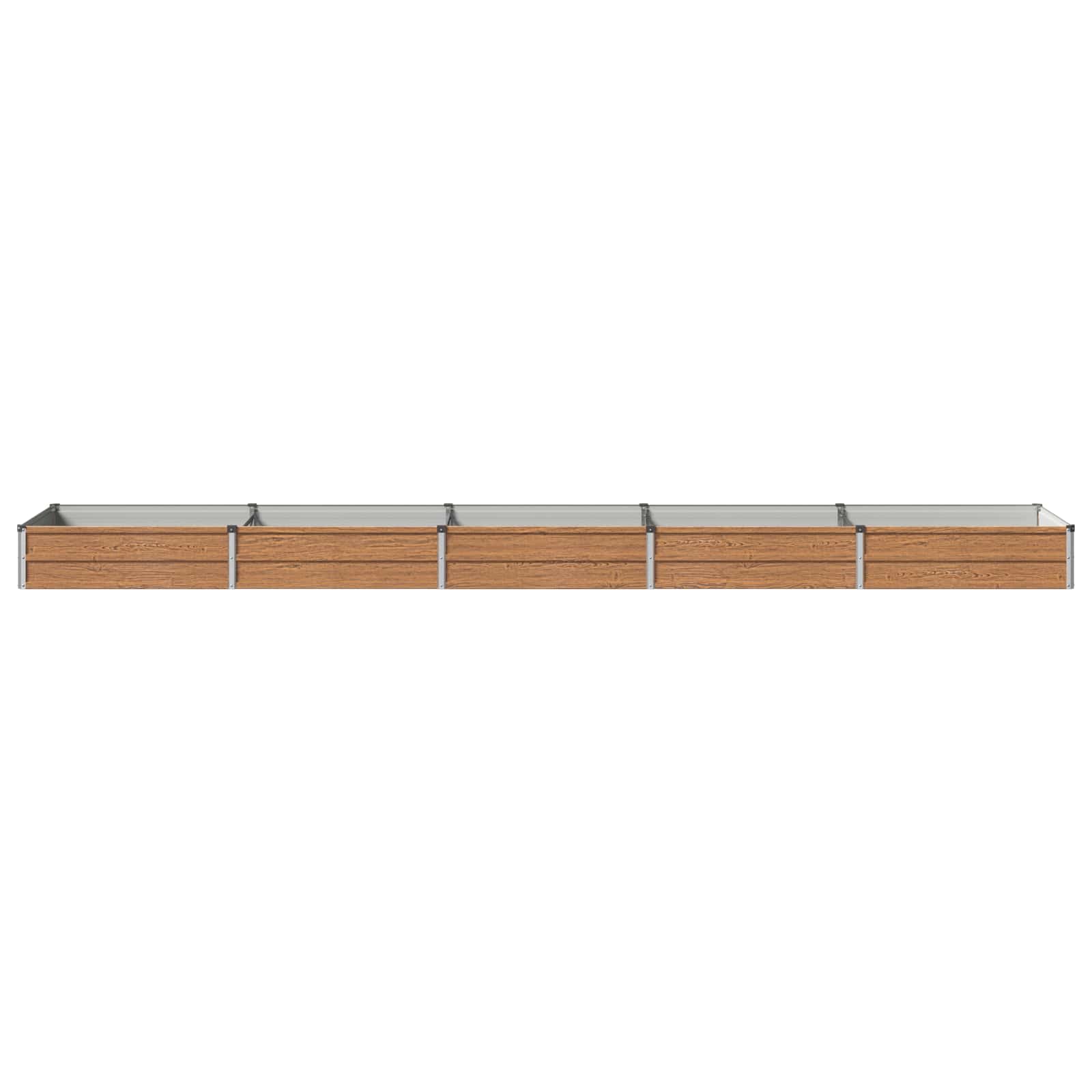 Verhoogd Tuinbed Houtbruin 400 x 80 x 24 cm koudgewalst staal image 3