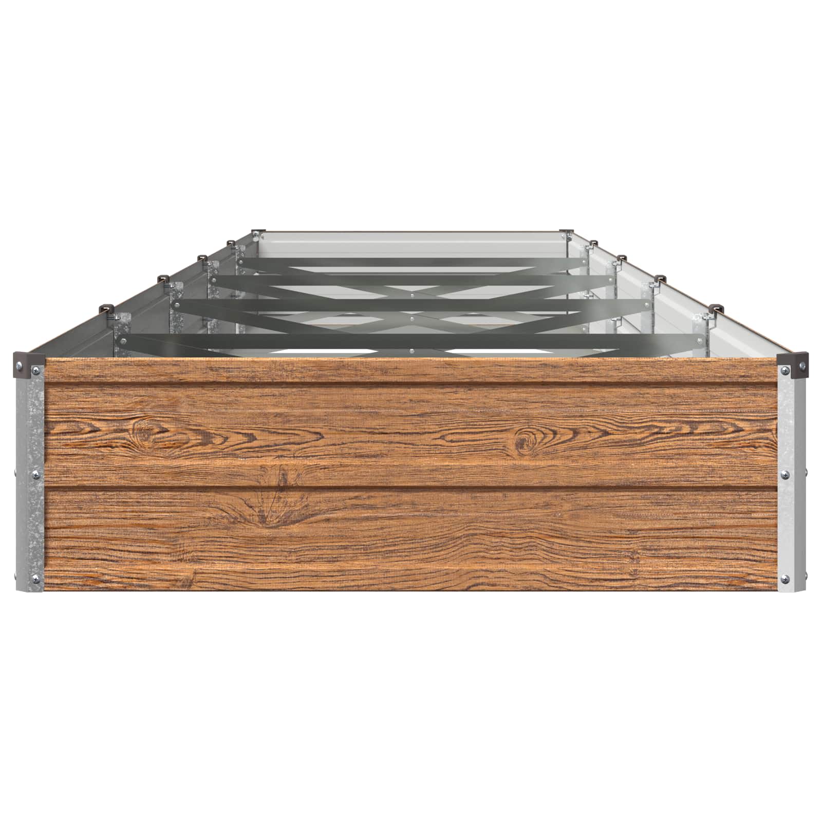 Verhoogd Tuinbed Houtbruin 400 x 80 x 24 cm koudgewalst staal image 4