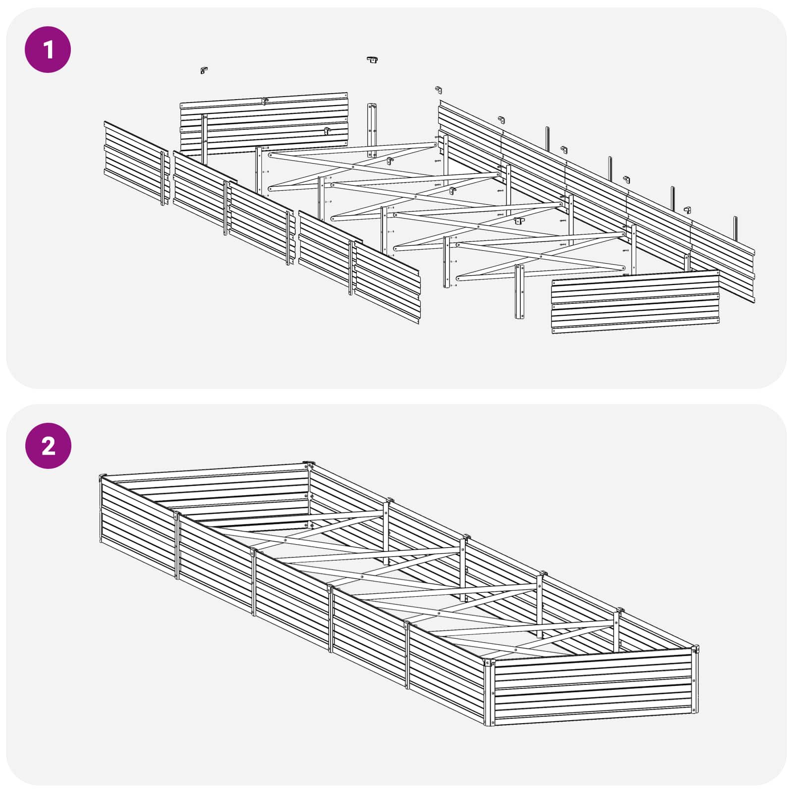 Verhoogd Tuinbed Zilverkleurig 400 x 80 x 24 cm gegalvaniseerd image 7