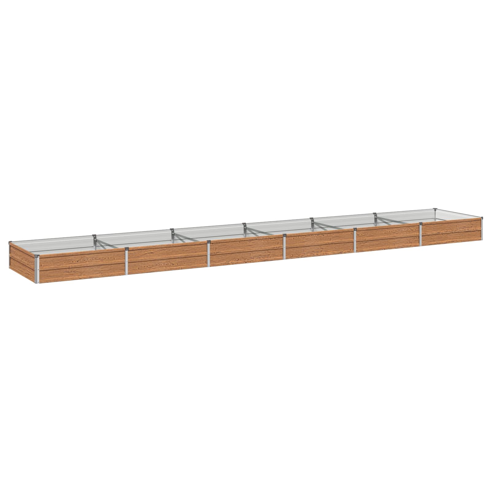 Verhoogd Tuinbed Houtbruin 480 x 80 x 24 cm koudgewalst staal image 1