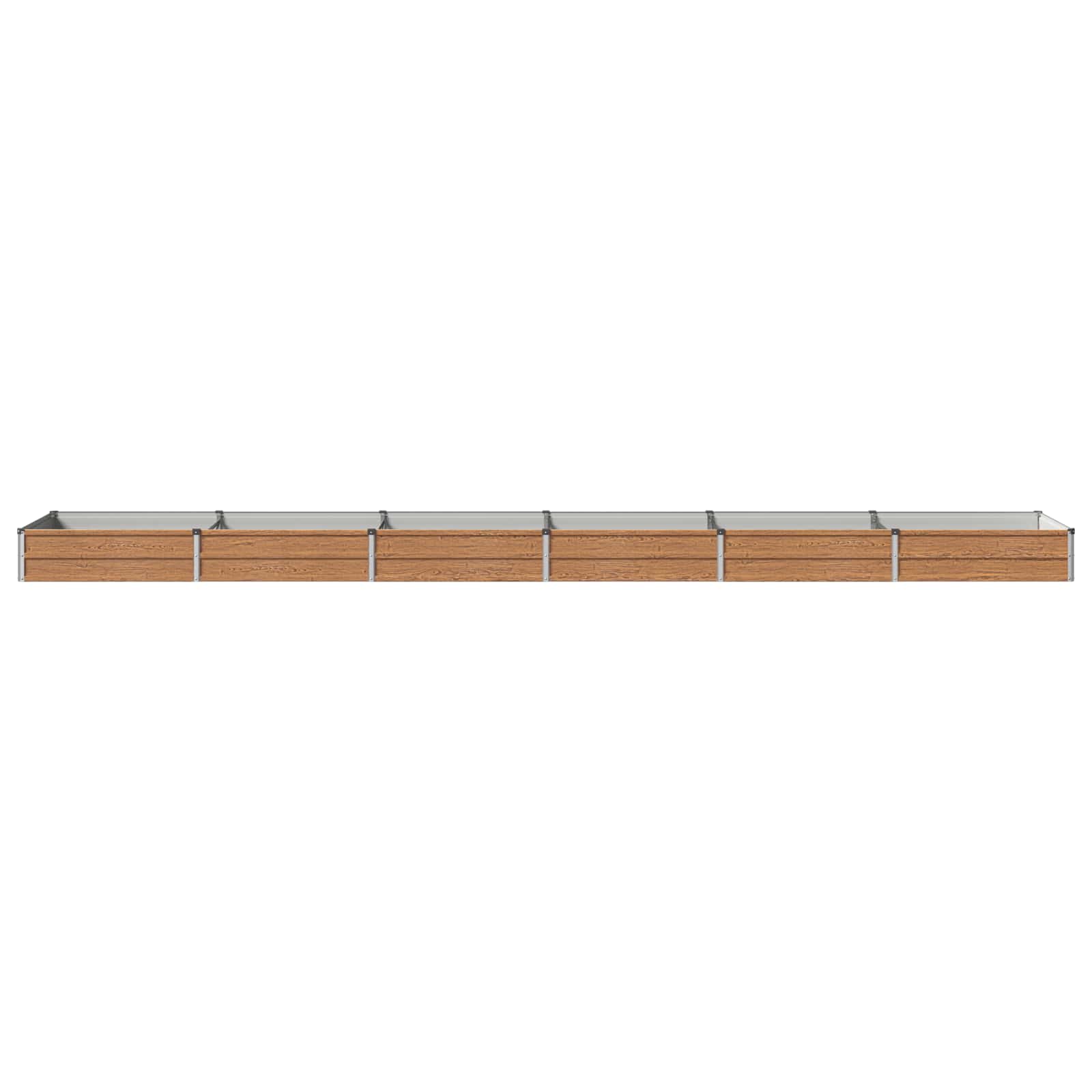 Verhoogd Tuinbed Houtbruin 480 x 80 x 24 cm koudgewalst staal image 2
