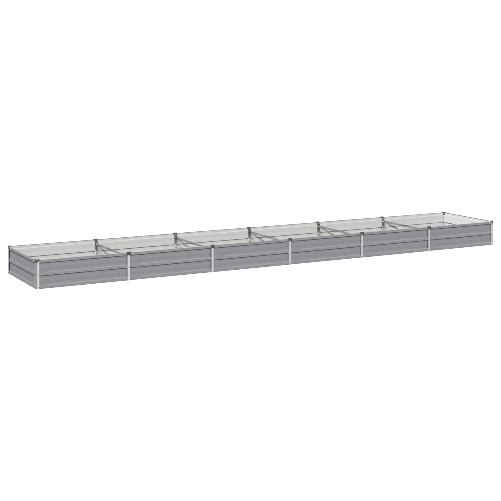 Verhoogd Tuinbed Grijs 480 x 80 x 24 cm koudgewalst staal image 1