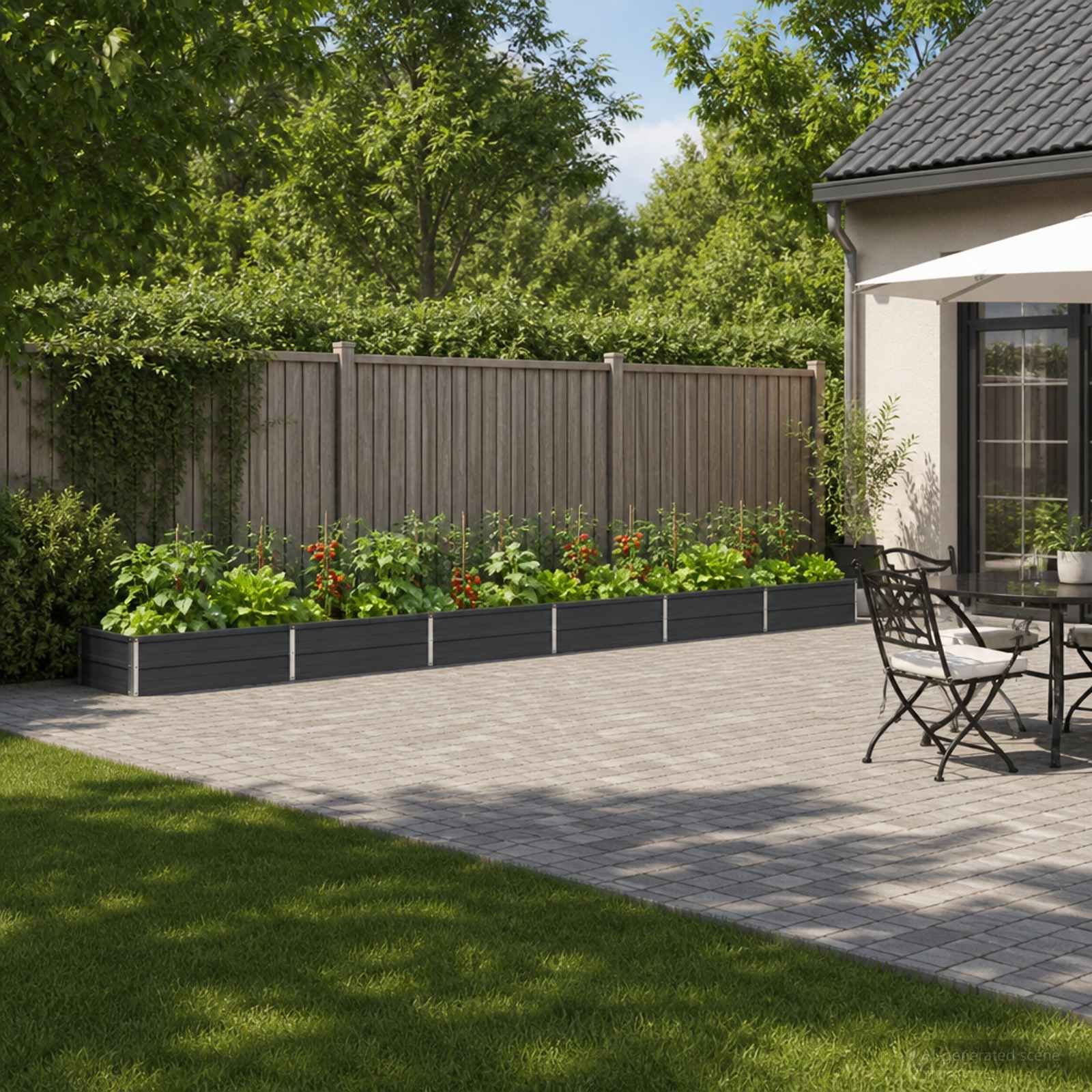 Povišana vrtna gredica Antracit 480 x 80 x 24 cm Jeklo
