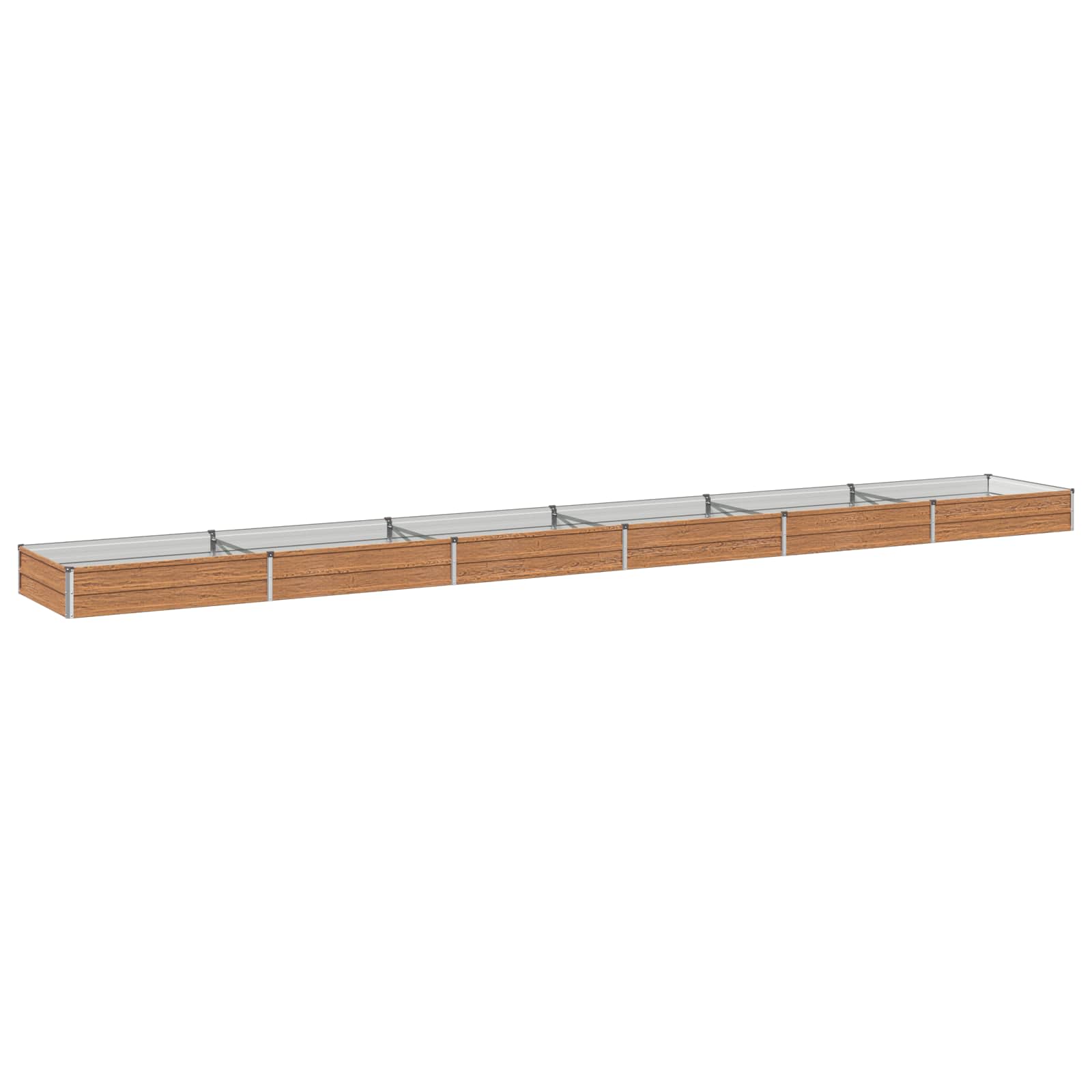 Verhoogd Tuinbed Houtbruin 600 x 80 x 24 cm koudgewalst staal image 1