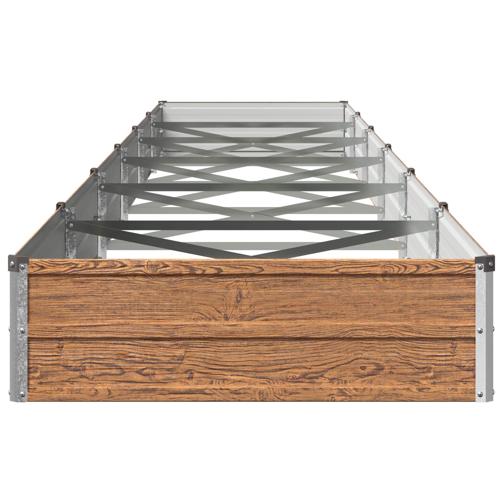 Verhoogd Tuinbed Houtbruin 600 x 80 x 24 cm koudgewalst staal image 3