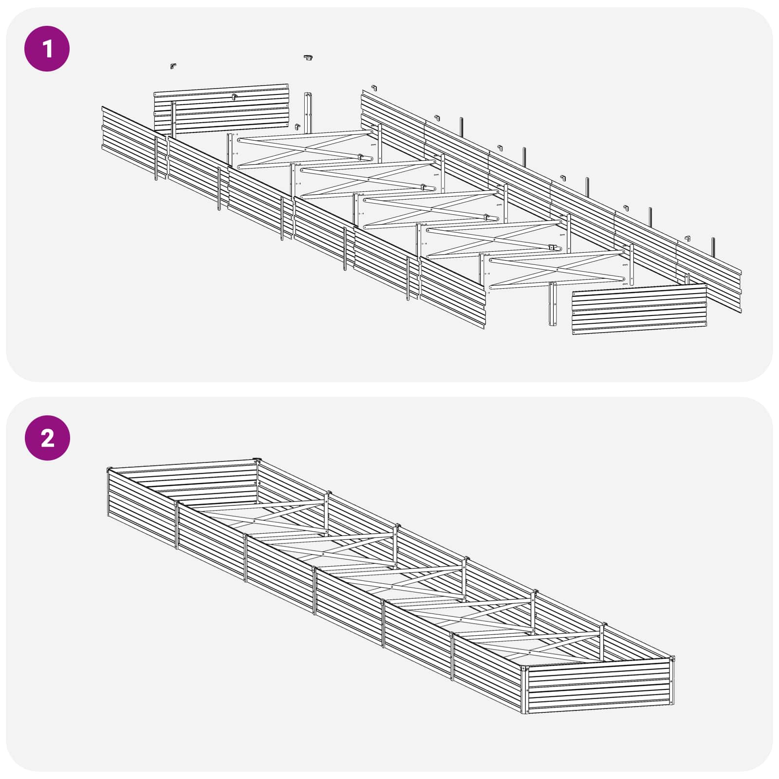 Verhoogd Tuinbed Grijs 600 x 80 x 24 cm koudgewalst staal image 7