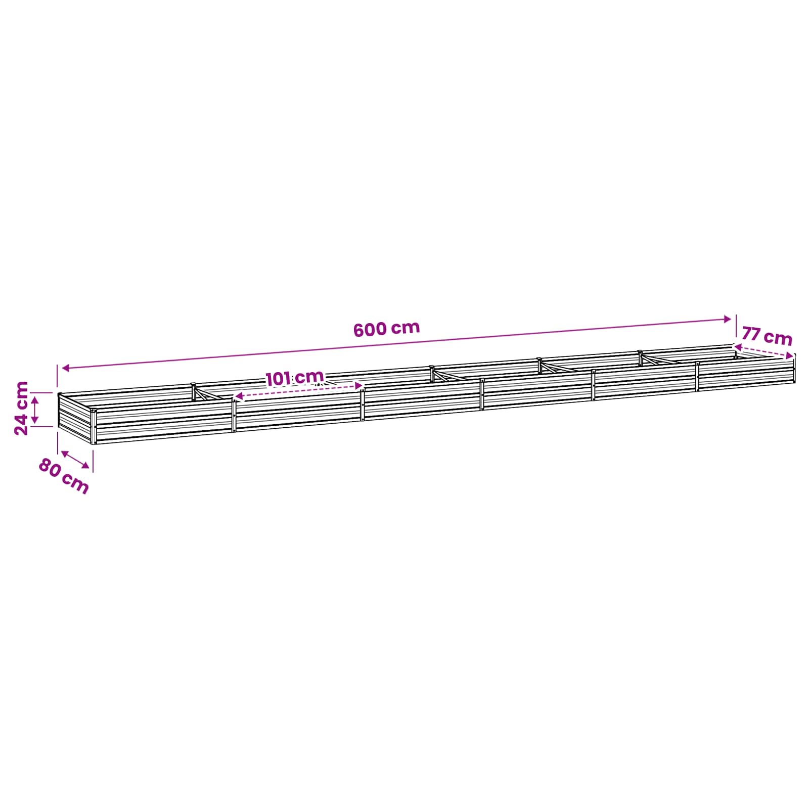 Verhoogd Tuinbed Ivoor 600 x 80 x 24 cm koudgewalst staal image 8