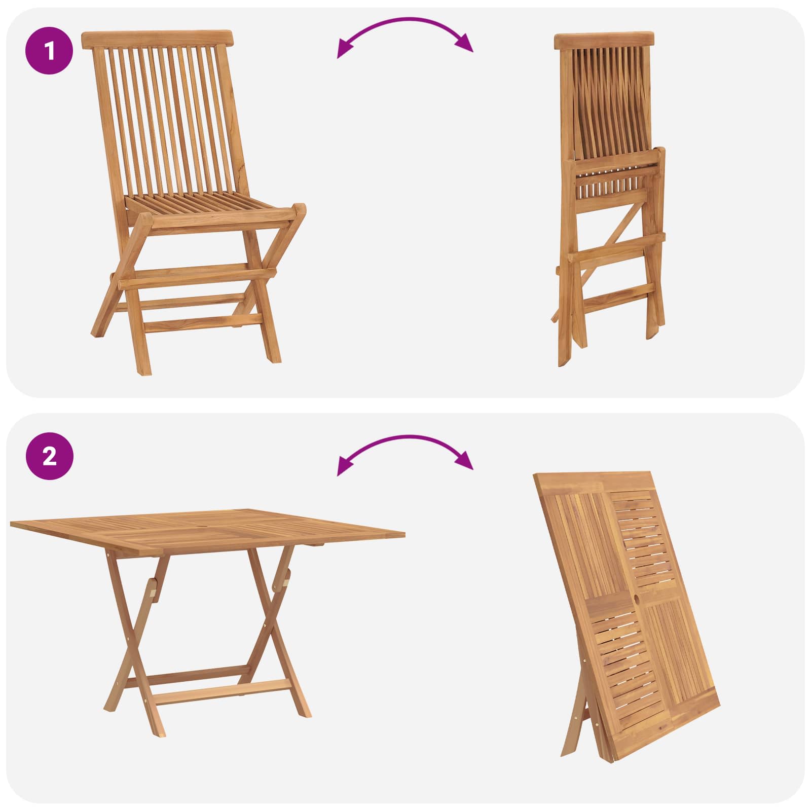 Zahradní bistro set 3 pcs Hnědá Masivní teakové dřevo - obrázek 9
