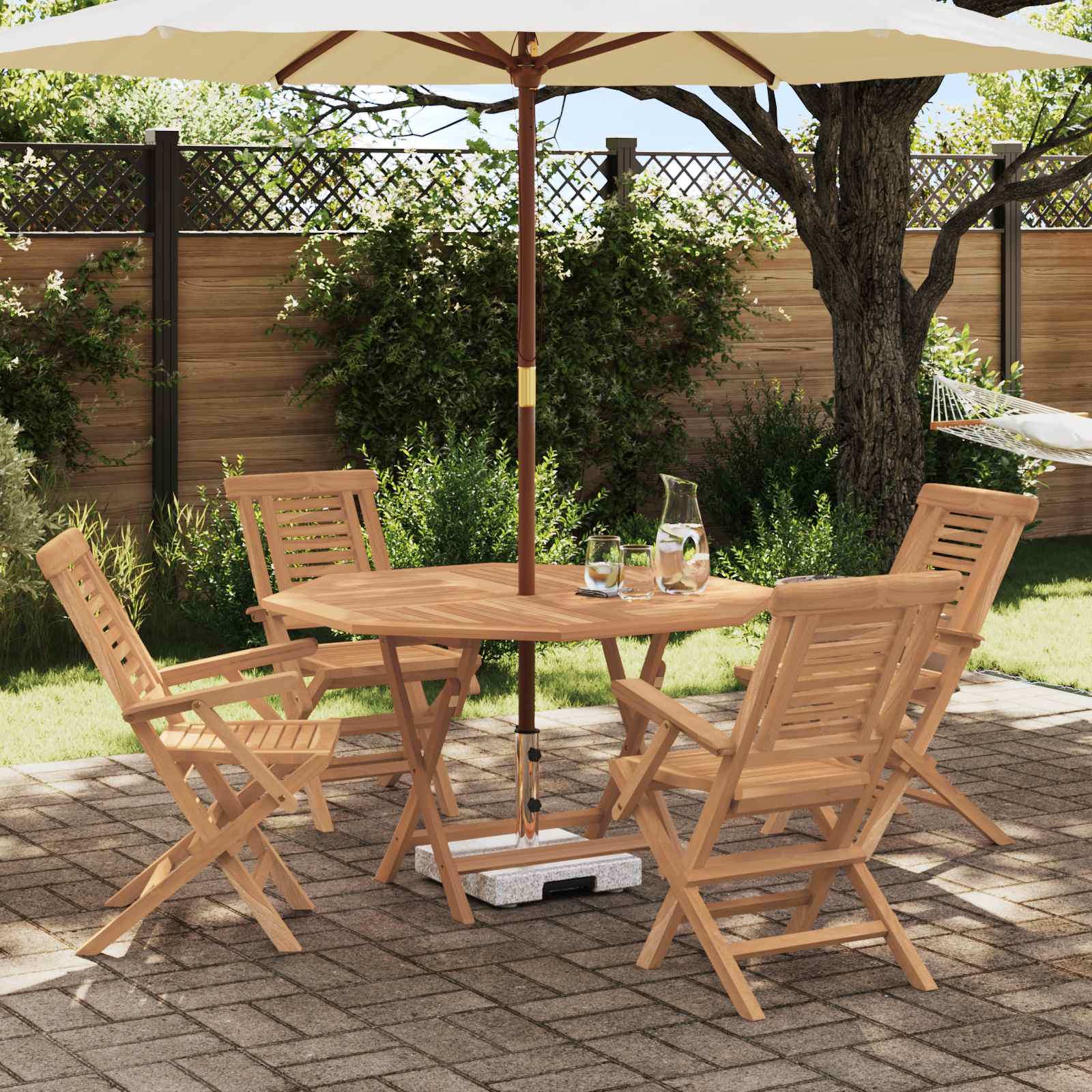 Tuinset 5 st Bruin Massief Teakhout image 1
