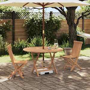 Vrtnik Bistro Set 3 pcs Naravna Trden tikov les