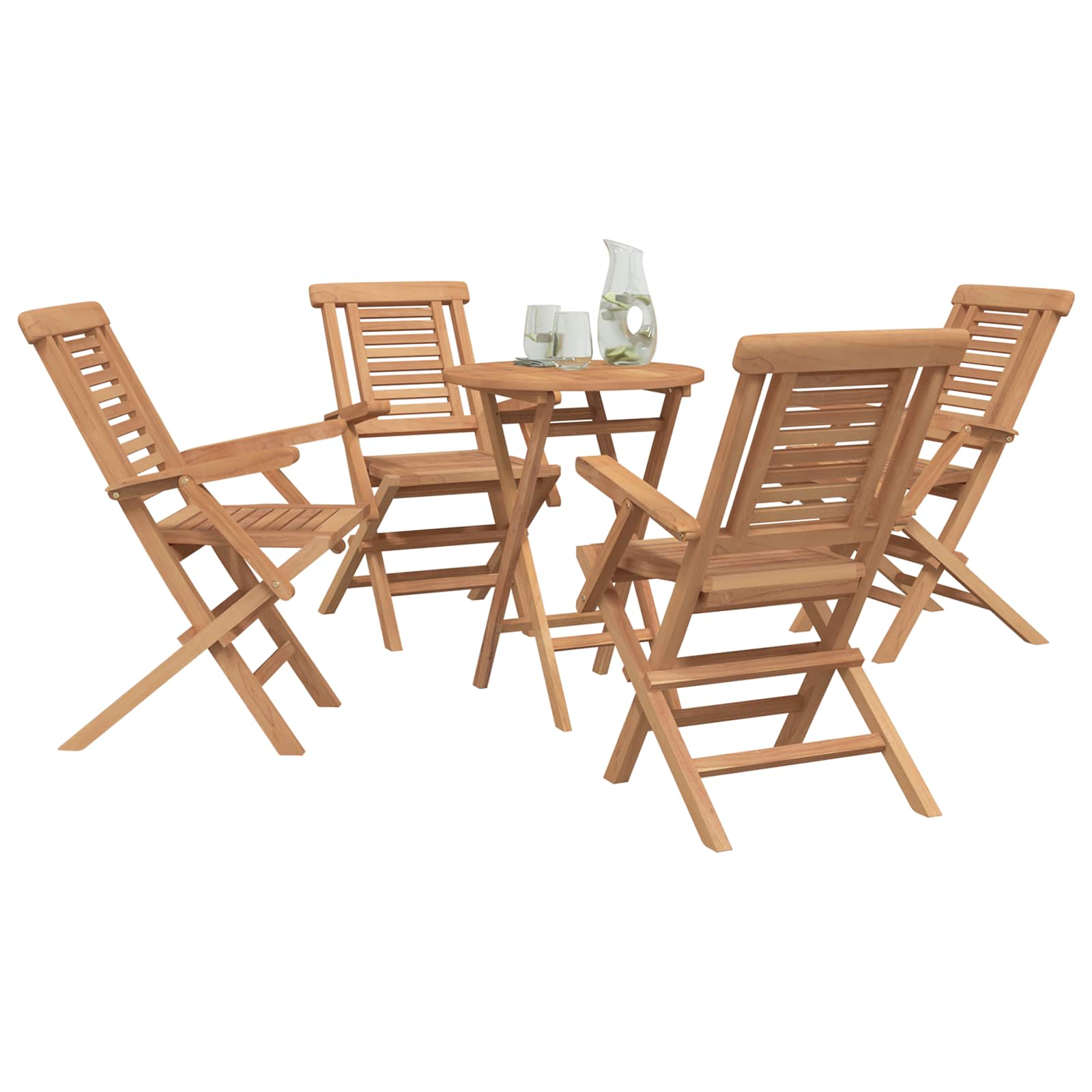 Tuinset 3 st Bruin Massief Teak Hout image 3