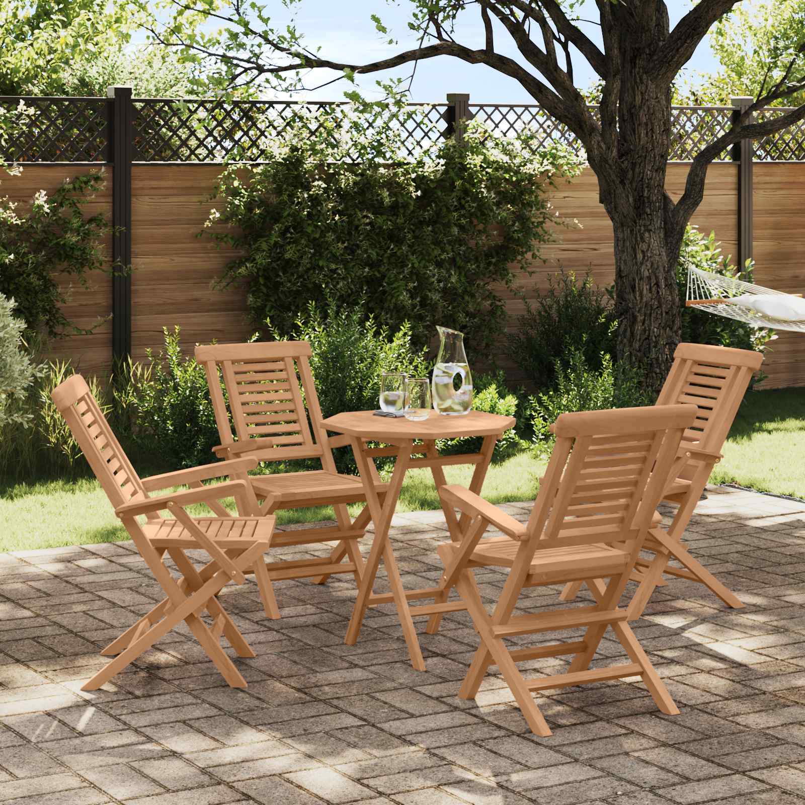 vidaXL Gartenset 3 stk. Braun Massivholz Teak