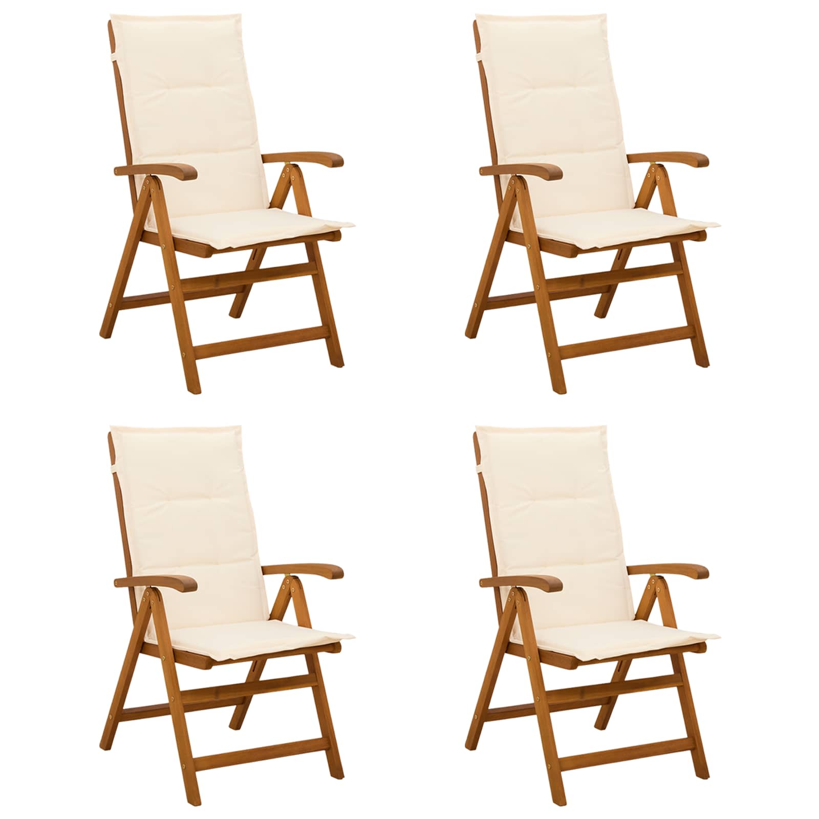 Recliner Tuinstoelen 4 st Naturel Massief Acaciahout image 1