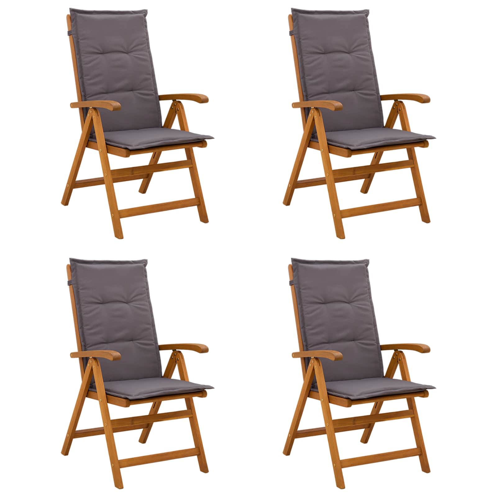 Recliner Tuinstoelen 4 st Naturel Massief Acaciahout image 1