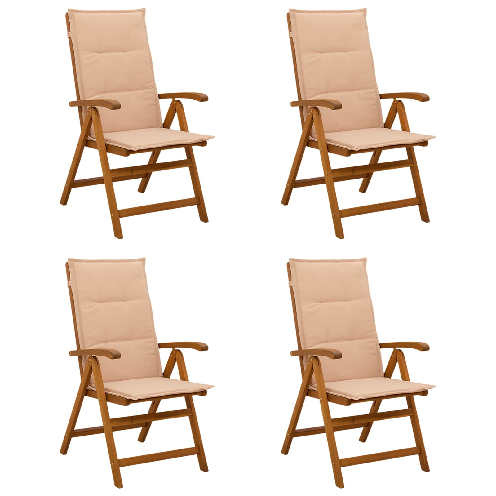 Recliner Tuinstoelen 4 st Naturel Massief Acaciahout image 1