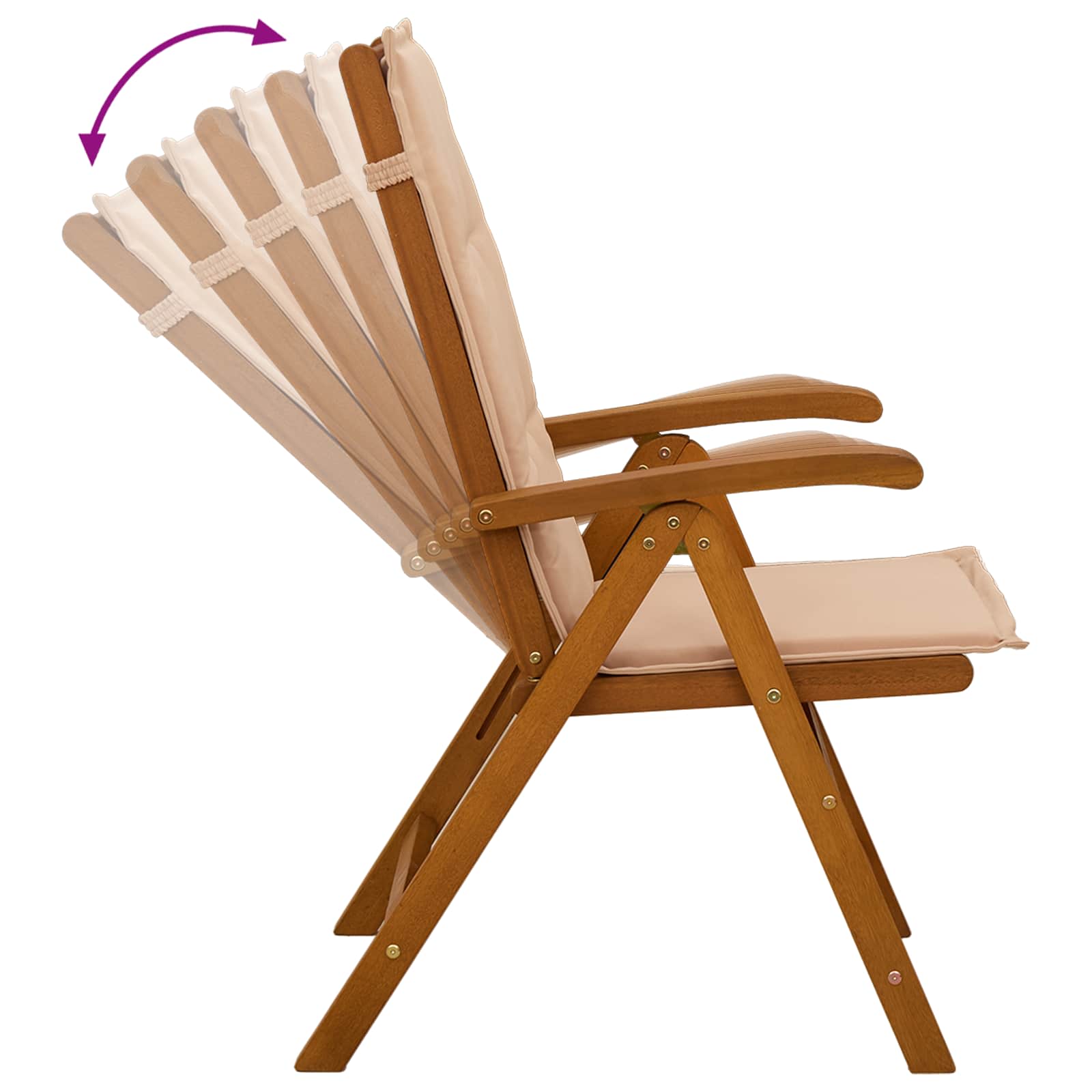 Recliner Tuinstoelen 4 st Naturel Massief Acaciahout image 6