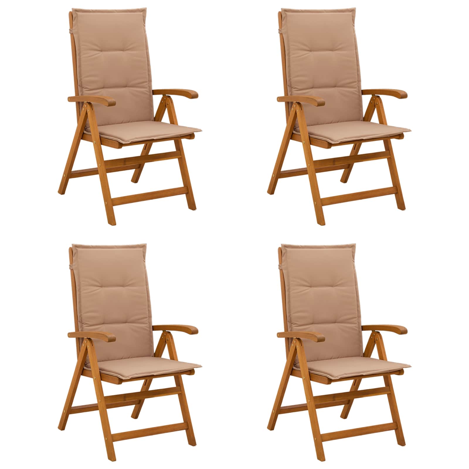 Recliner Tuinstoelen 4 st Naturel Massief Acaciahout image 1
