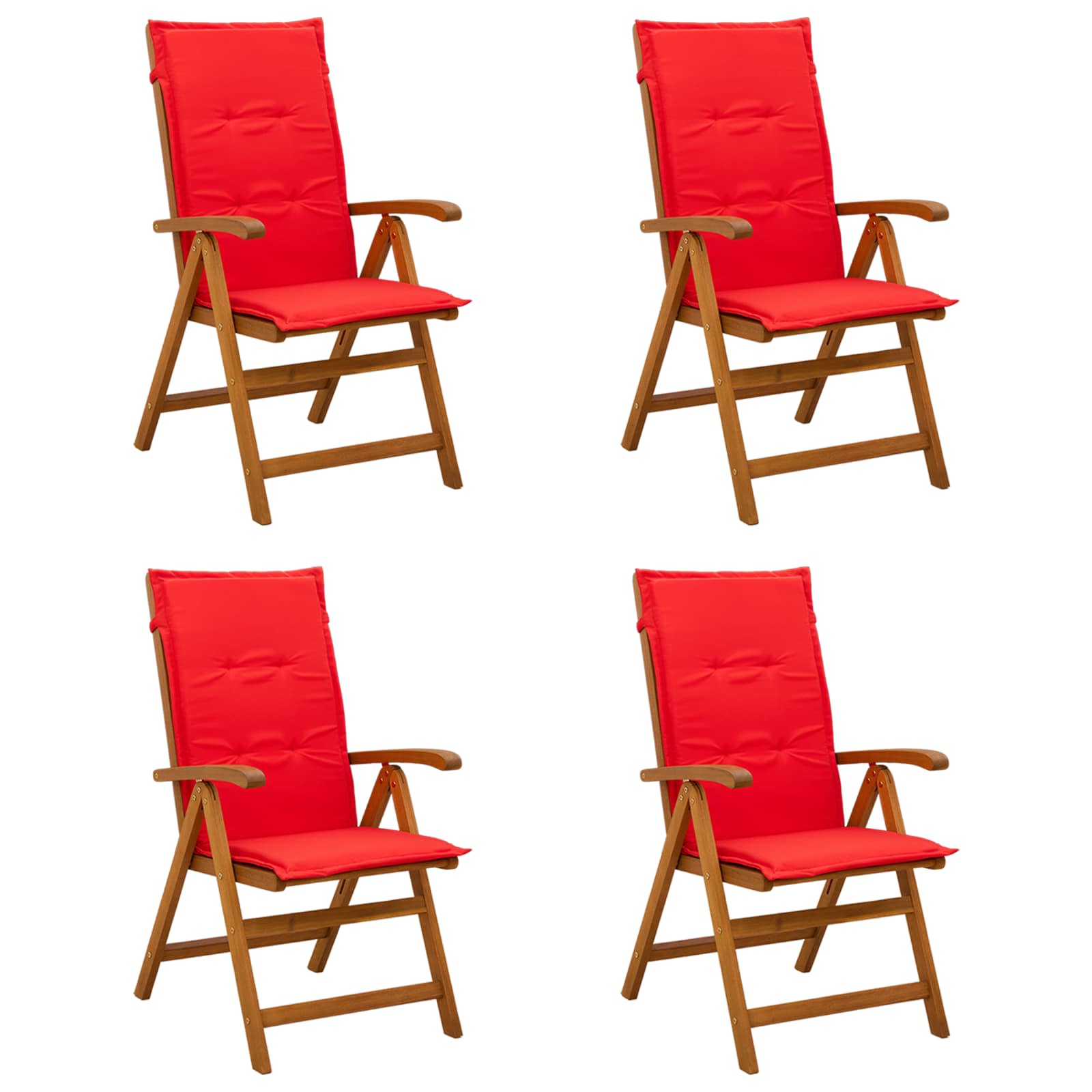 Recliner Tuinstoelen 4 st Naturel Massief Acaciahout image 1