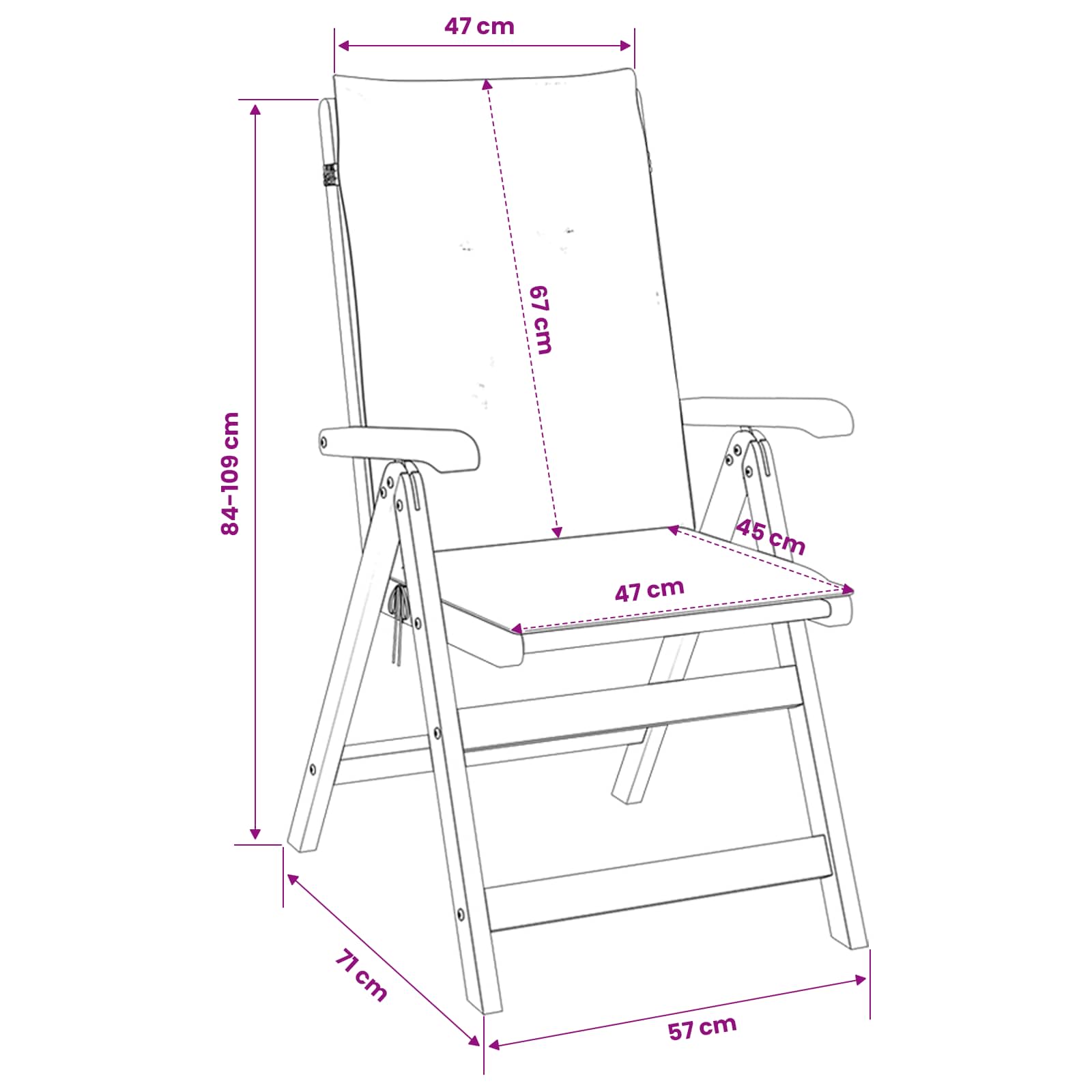 Recliner Tuinstoelen 4 st Naturel Massief Acaciahout image 8