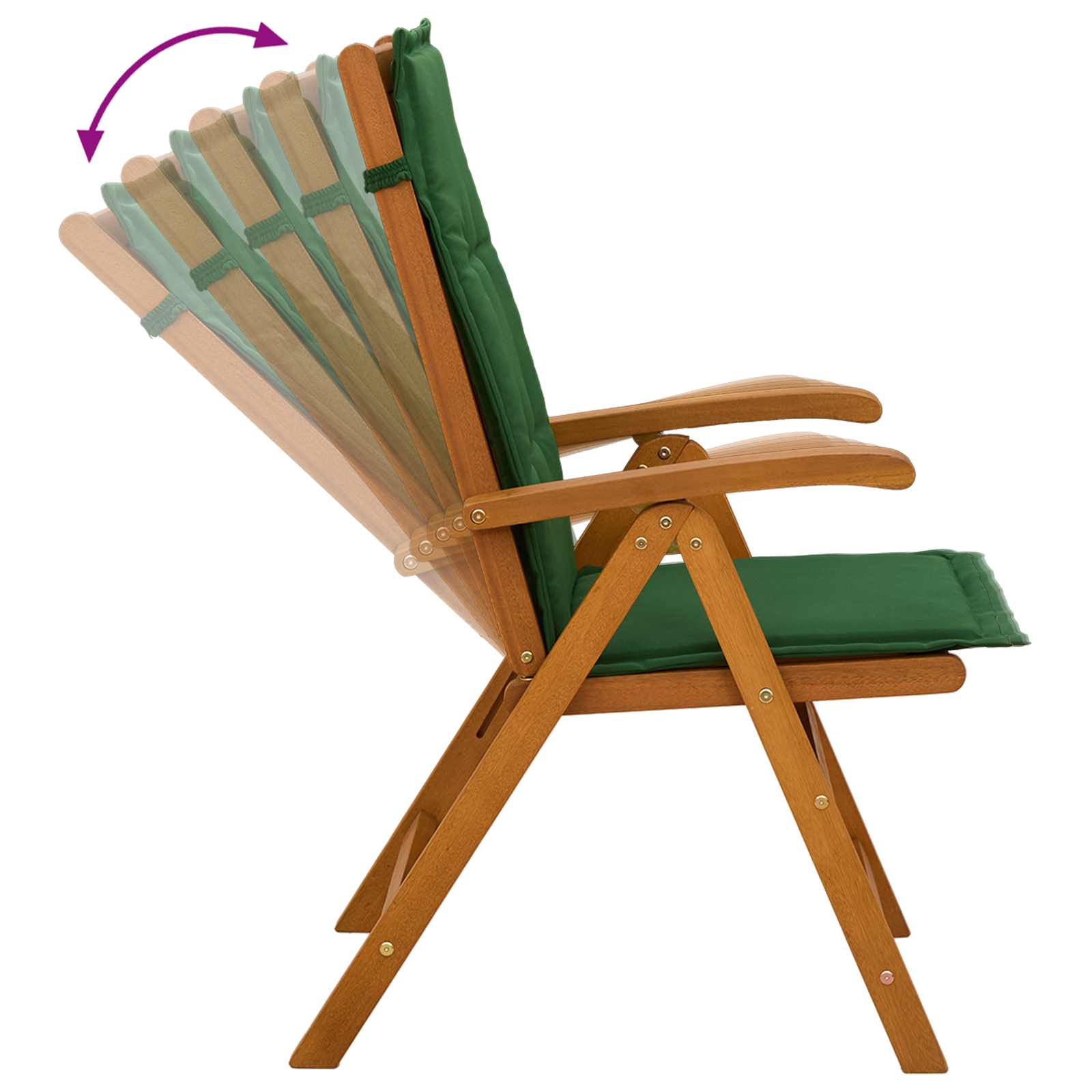 Recliner Tuinstoelen 4 st Naturel Massief Acaciahout image 6