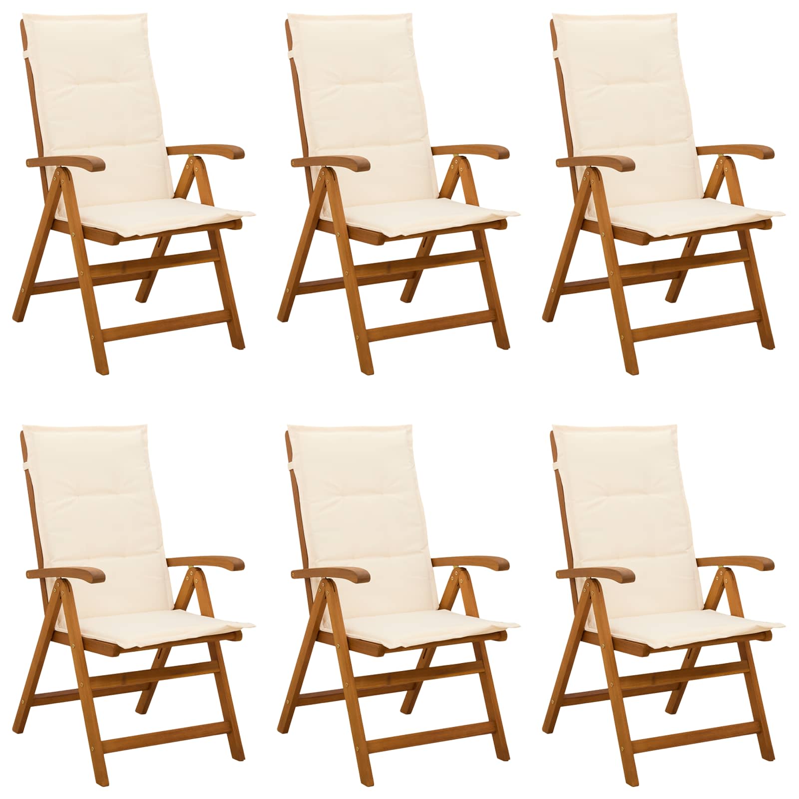Recliner Tuinstoelen 6 st Naturel Massief Acaciahout image 1