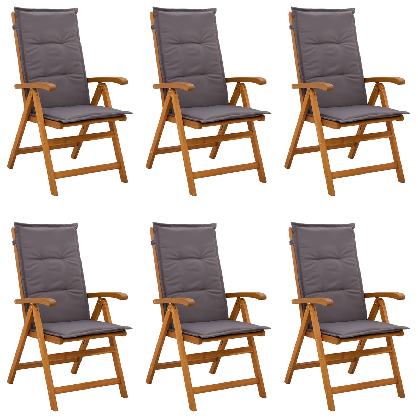 Recliner Tuinstoelen 6 st Naturel Massief Acaciahout image 1