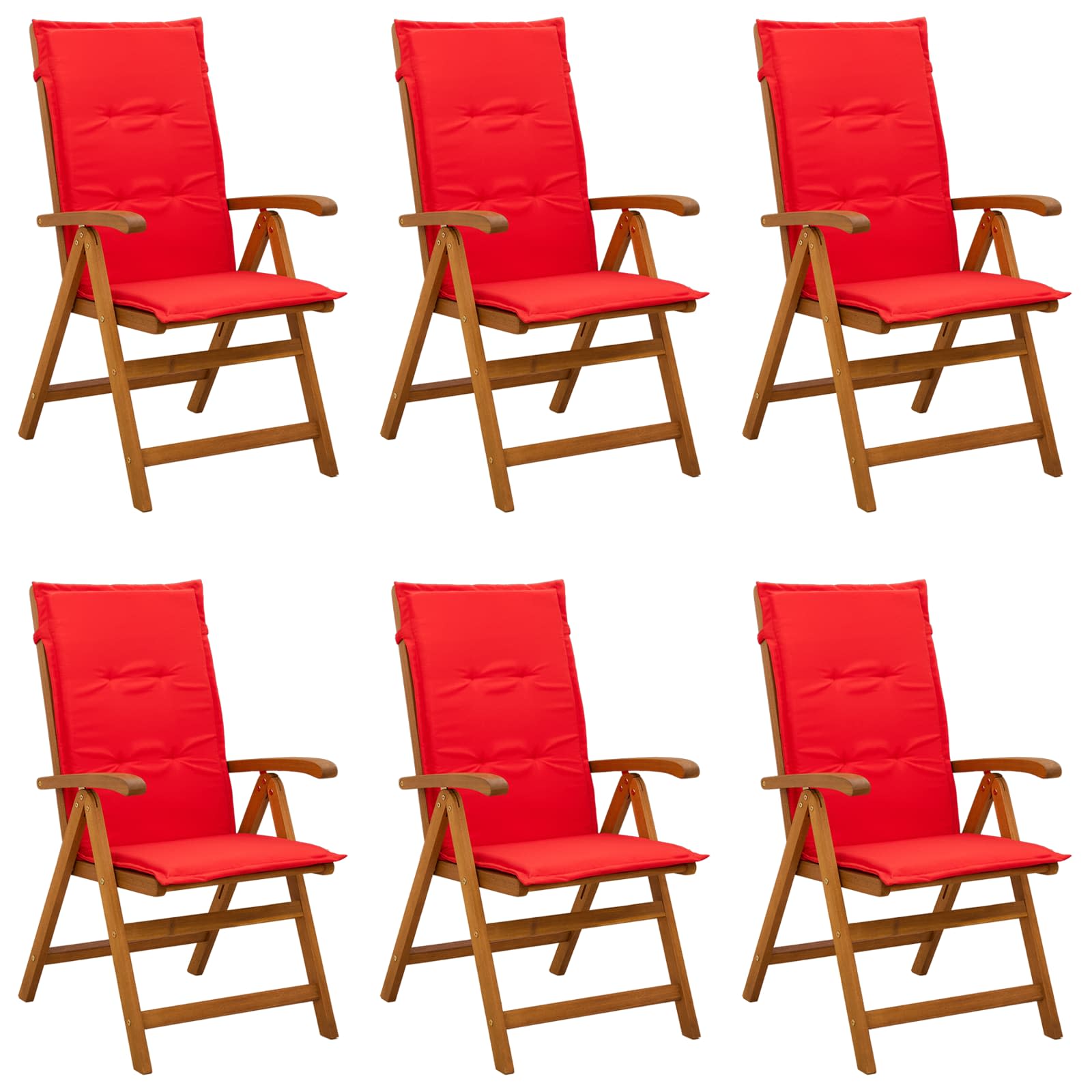 Recliner Tuinstoelen 6 st Naturel Massief Acaciahout image 1