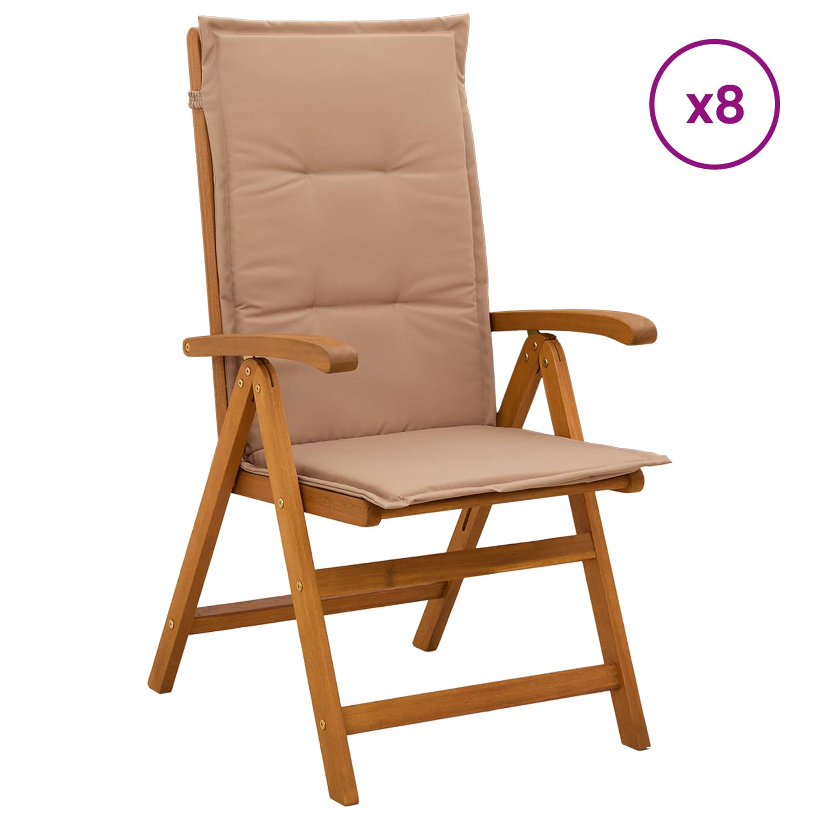 Recliner Tuinstoelen 8 st Naturel Massief Acaciahout image 1