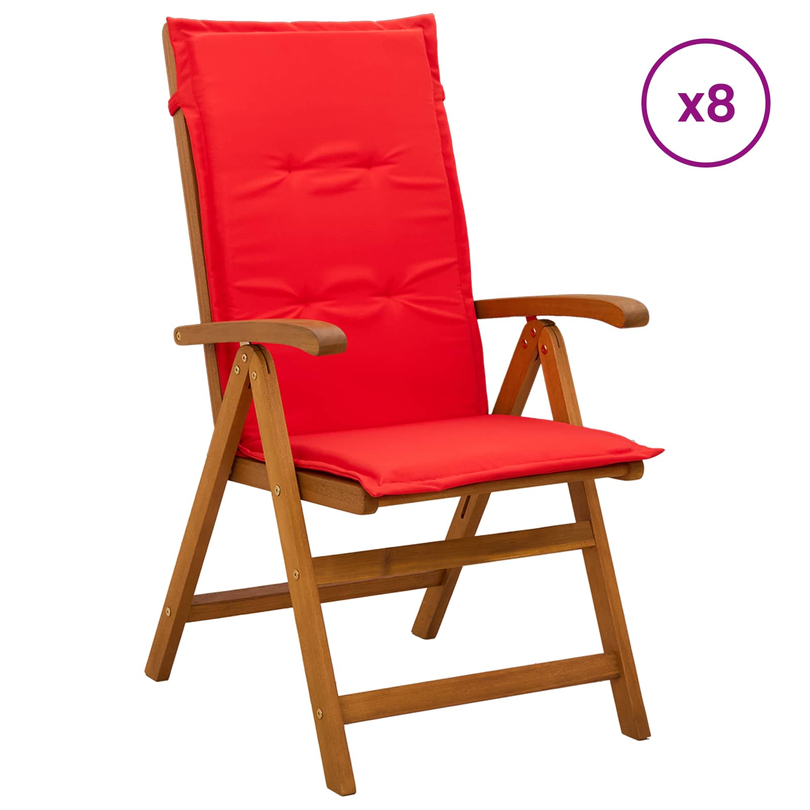 Recliner Tuinstoelen 8 st Naturel Massief Acaciahout image 1