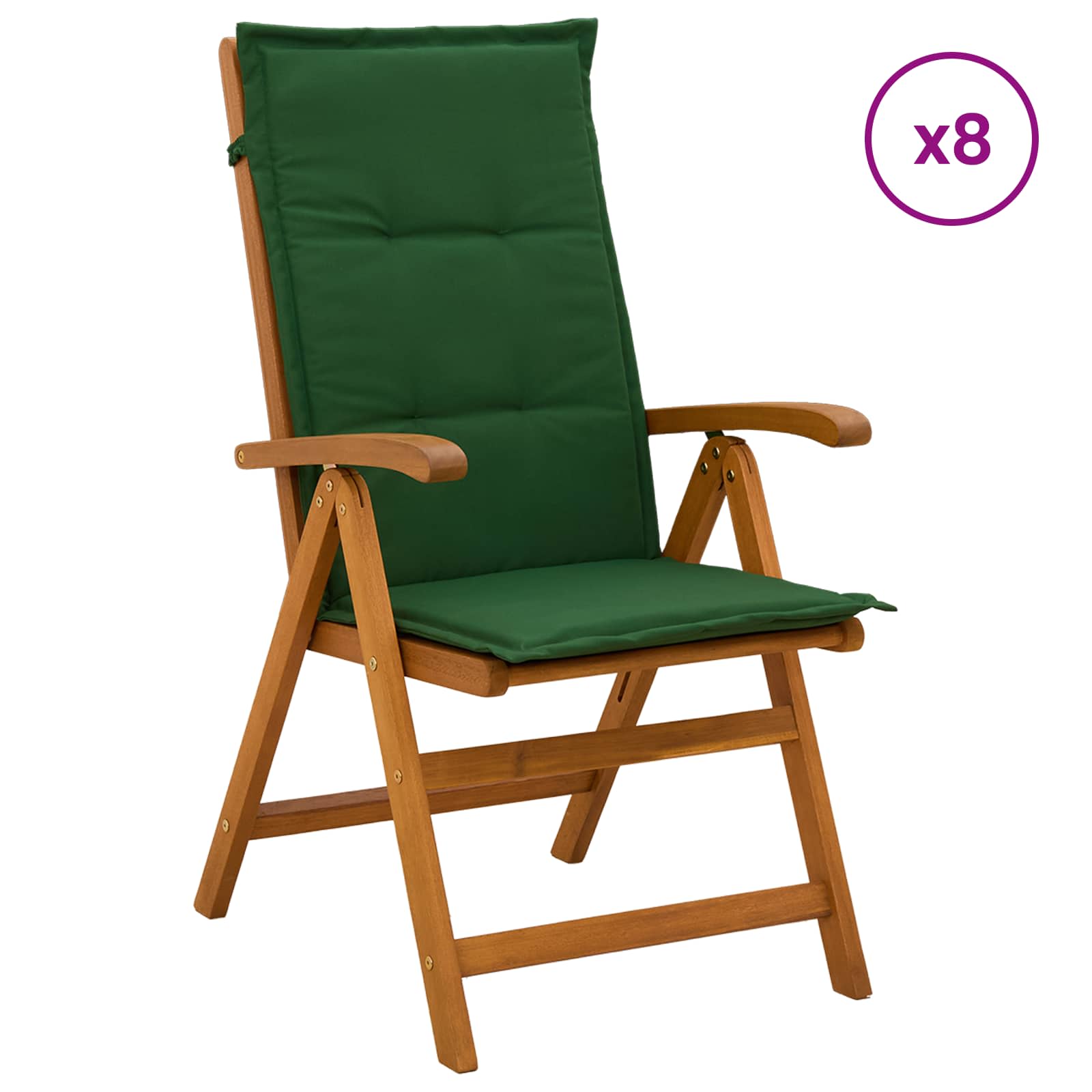 Recliner Tuinstoelen 8 st Naturel Massief Acaciahout image 1