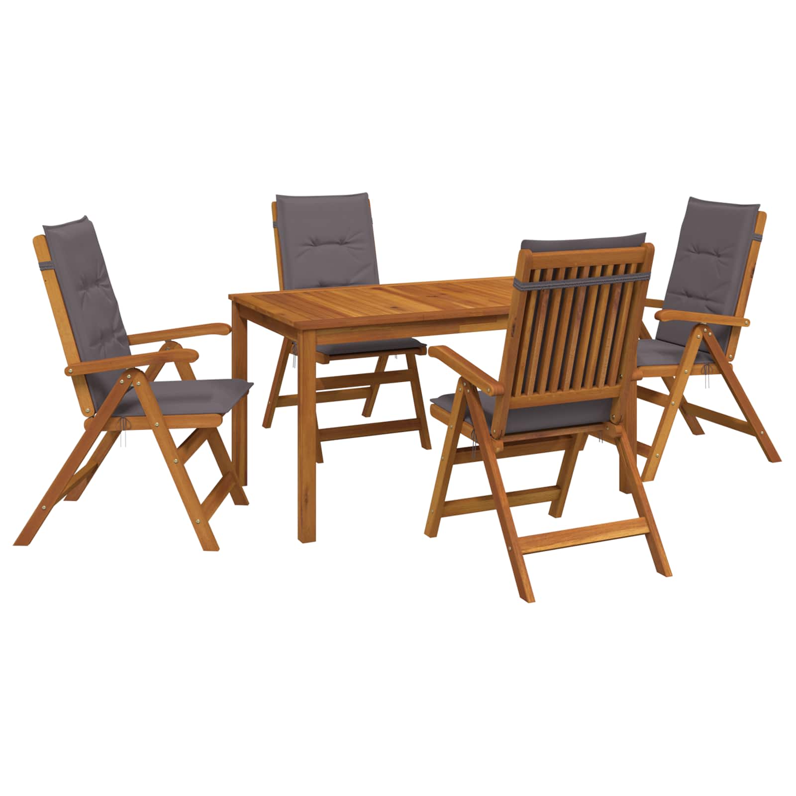 5-Piece Garden Dining Set Naturel Massief Acaciahout image 2