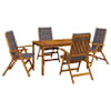 vidaXL 5-Piece Garden Dining Set Naturaalne Tugev akatsiapuu