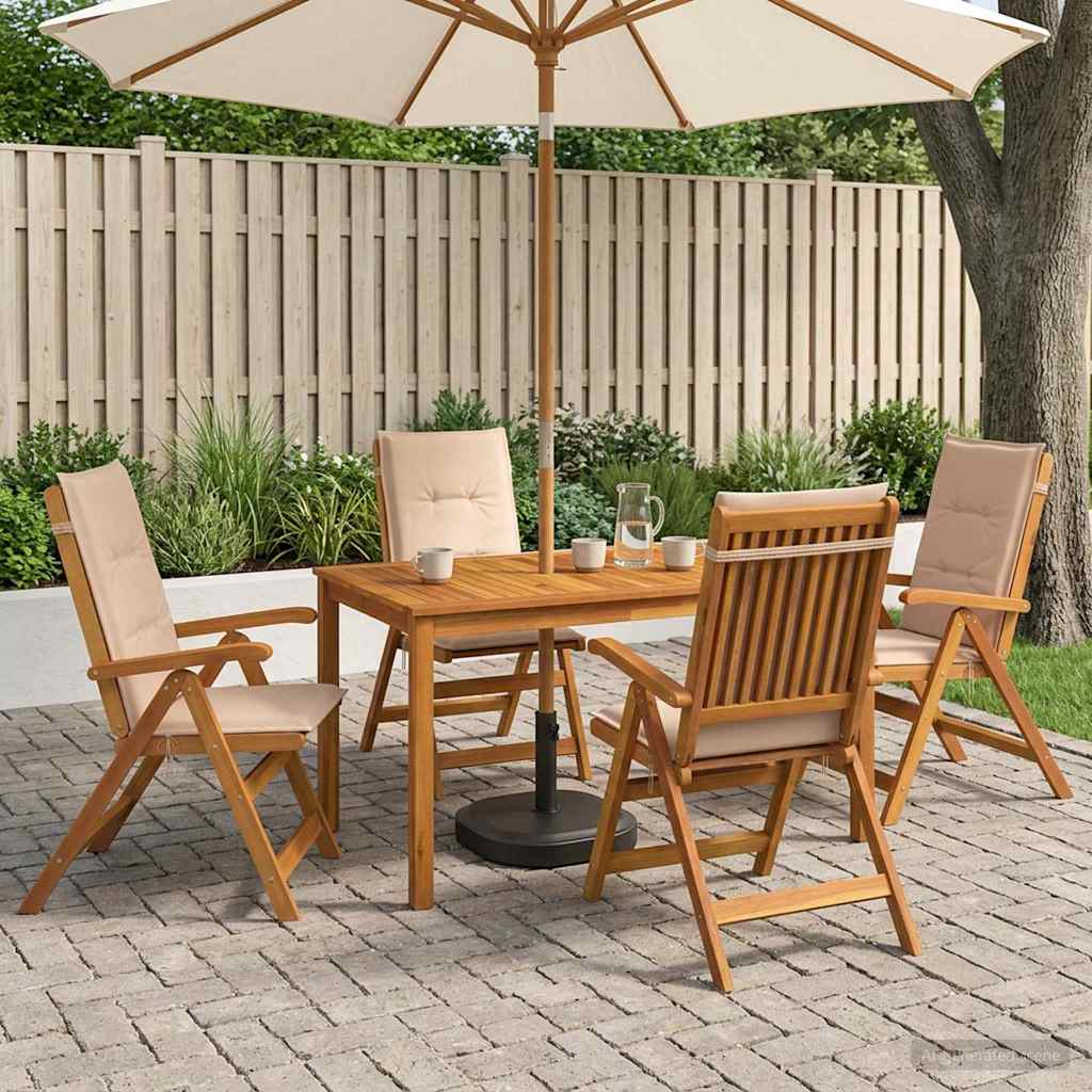 5-Piece Garden Dining Set Naturel Massief Acaciahout image 1