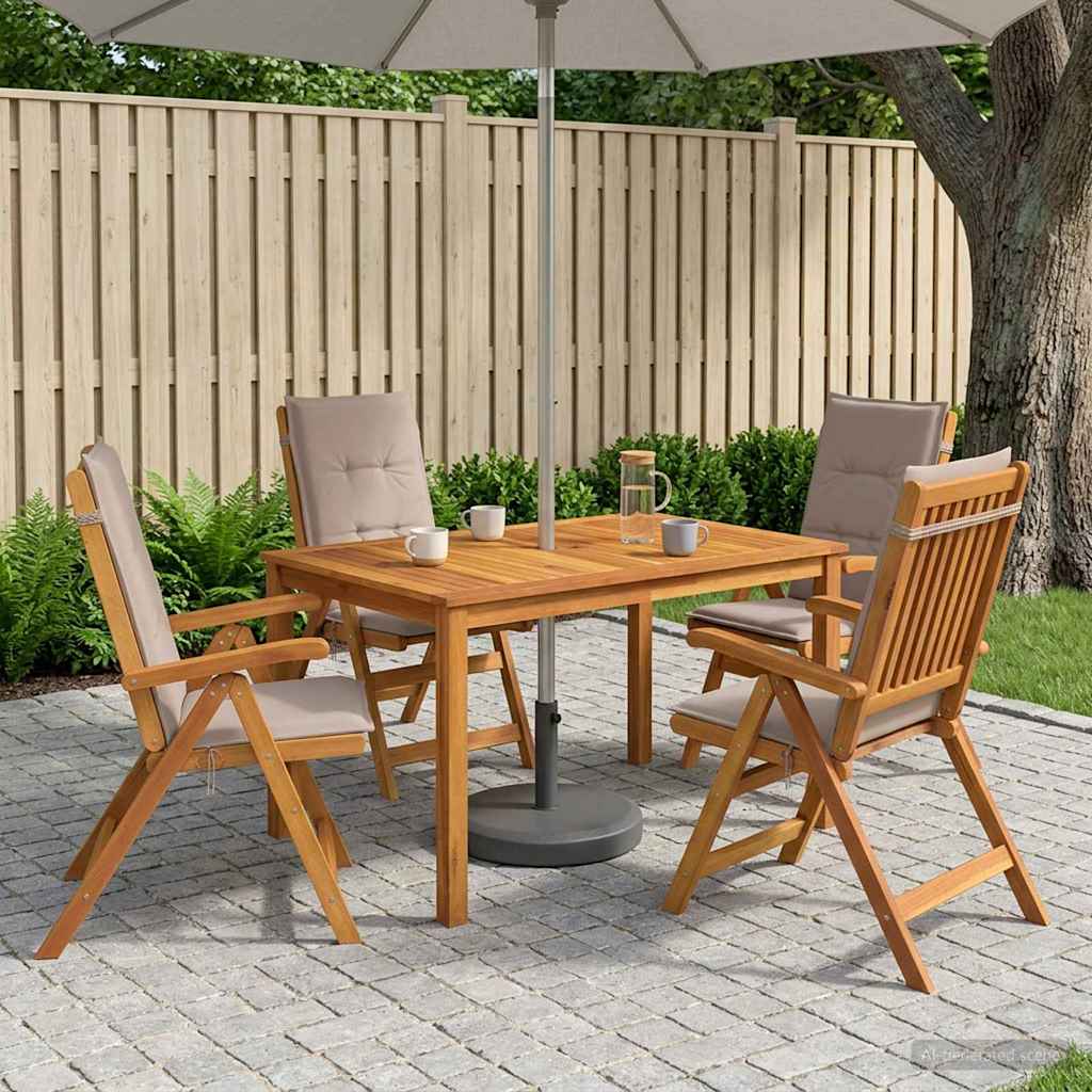 5-delige tuin eetset Naturel Massief Acaciahout image 1
